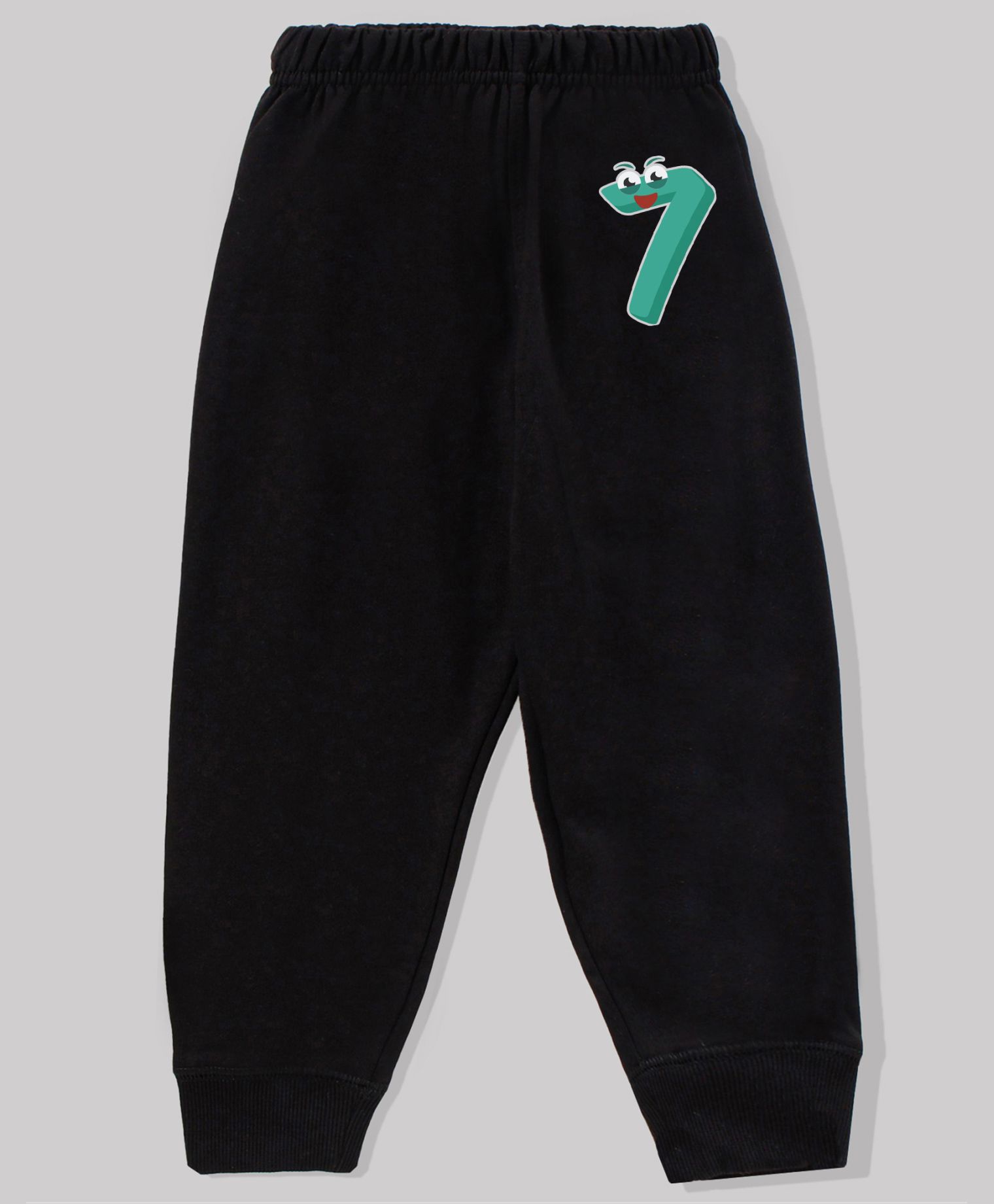 KAVEE Full Length Number 7 Print Cotton Lounge Pants - Black-picture-14