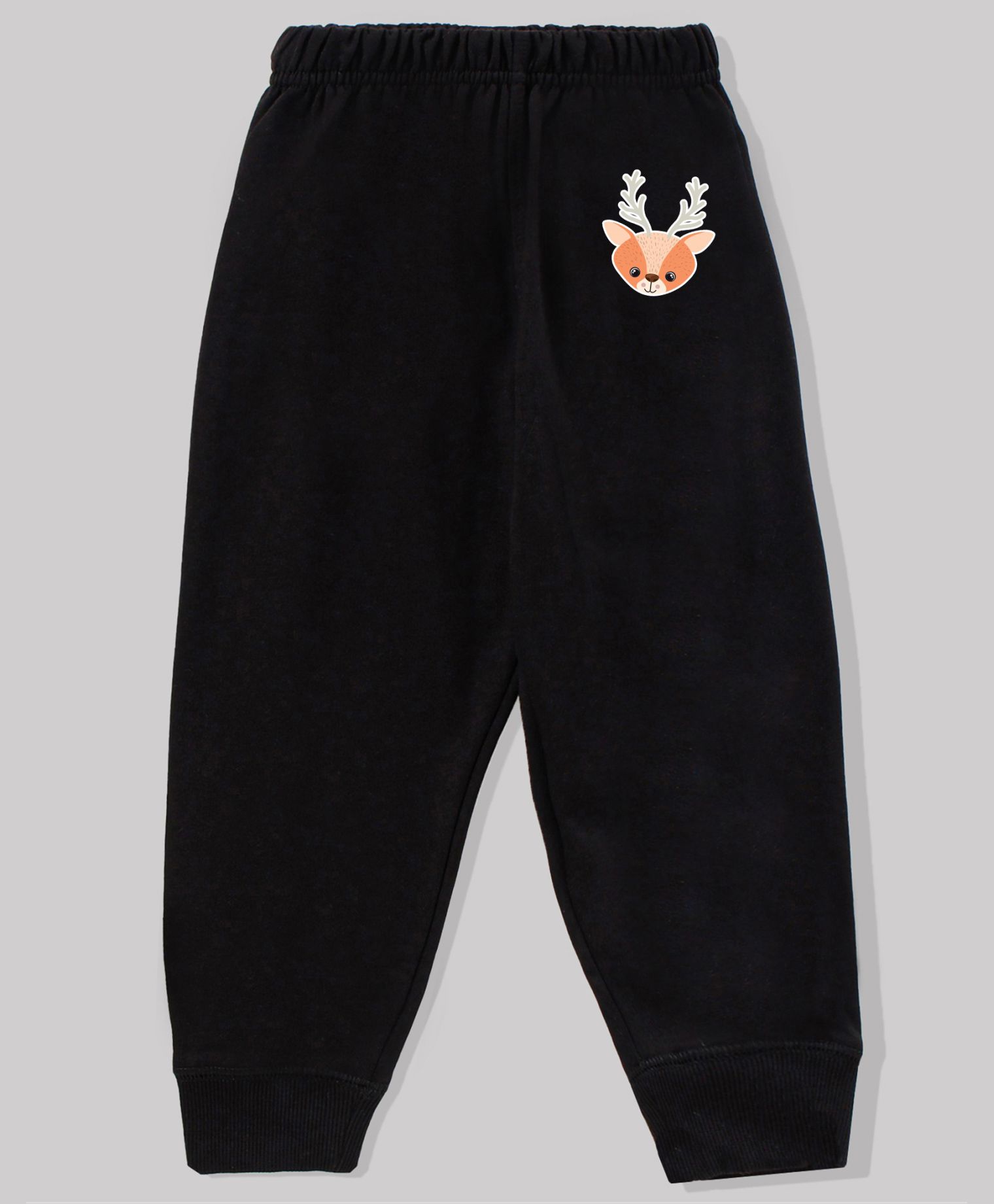 KAVEE Full Length Reindeer Print Cotton Lounge Pants - Black-picture-16