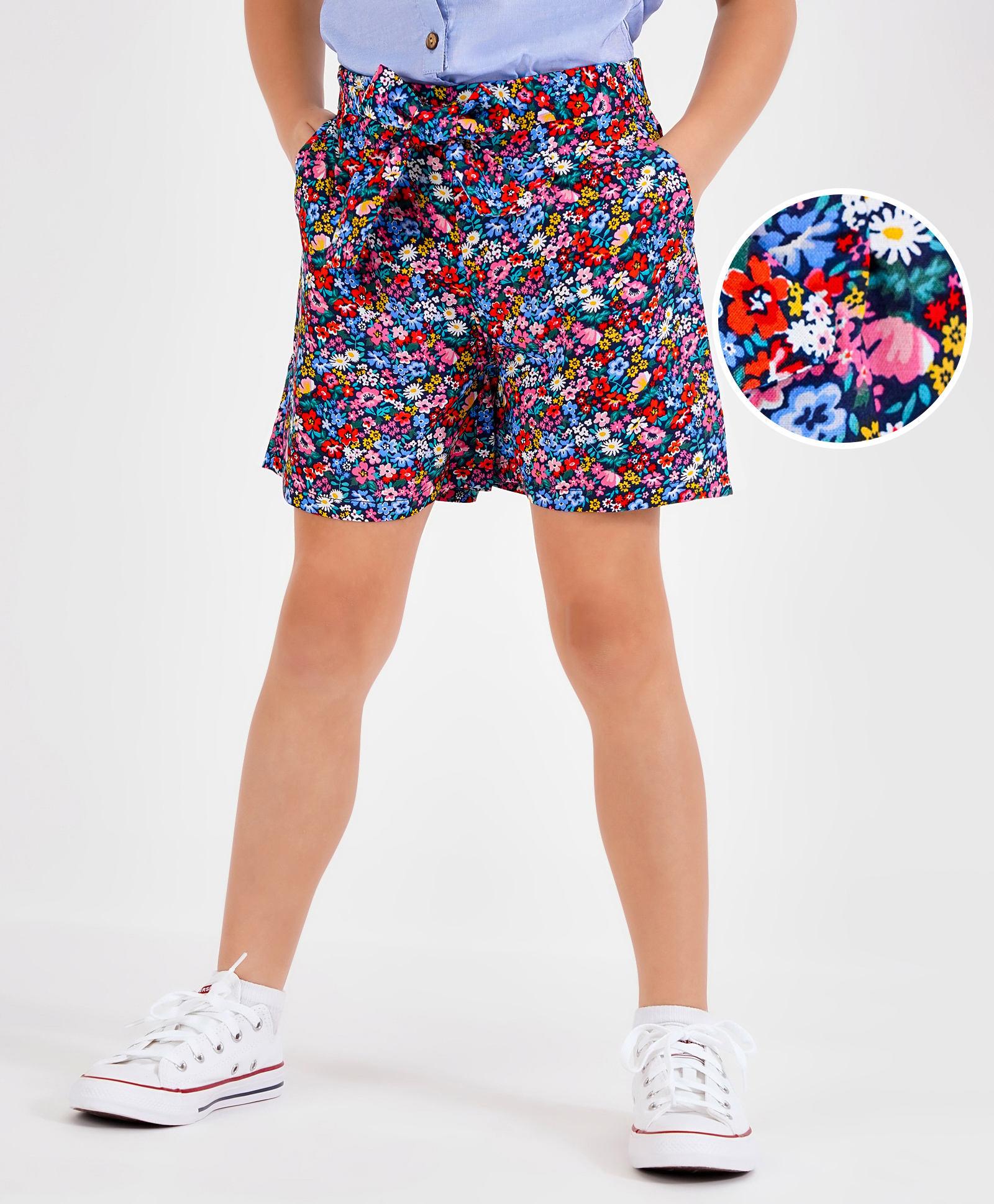 Primo Gino Mid Thigh Length Shorts Flower Print - Multicolor-picture-12