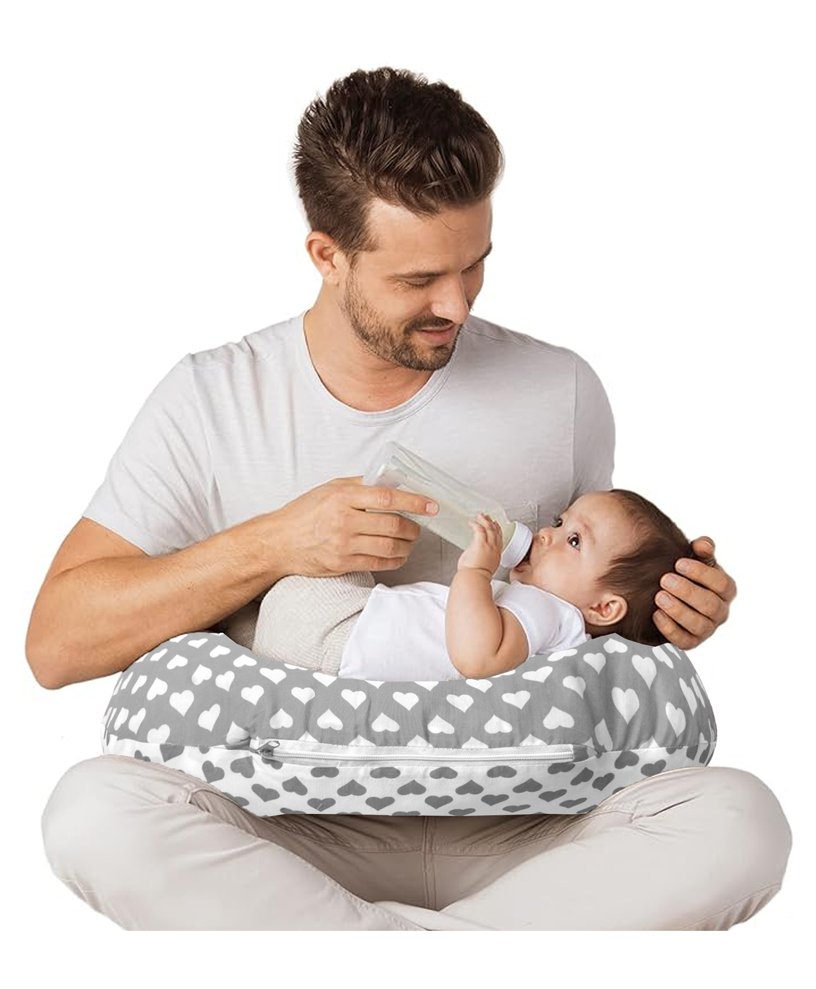 VParents Rosy Multipurpose Feeding Nursing Cum Maternity Pillow - Grey-picture-25