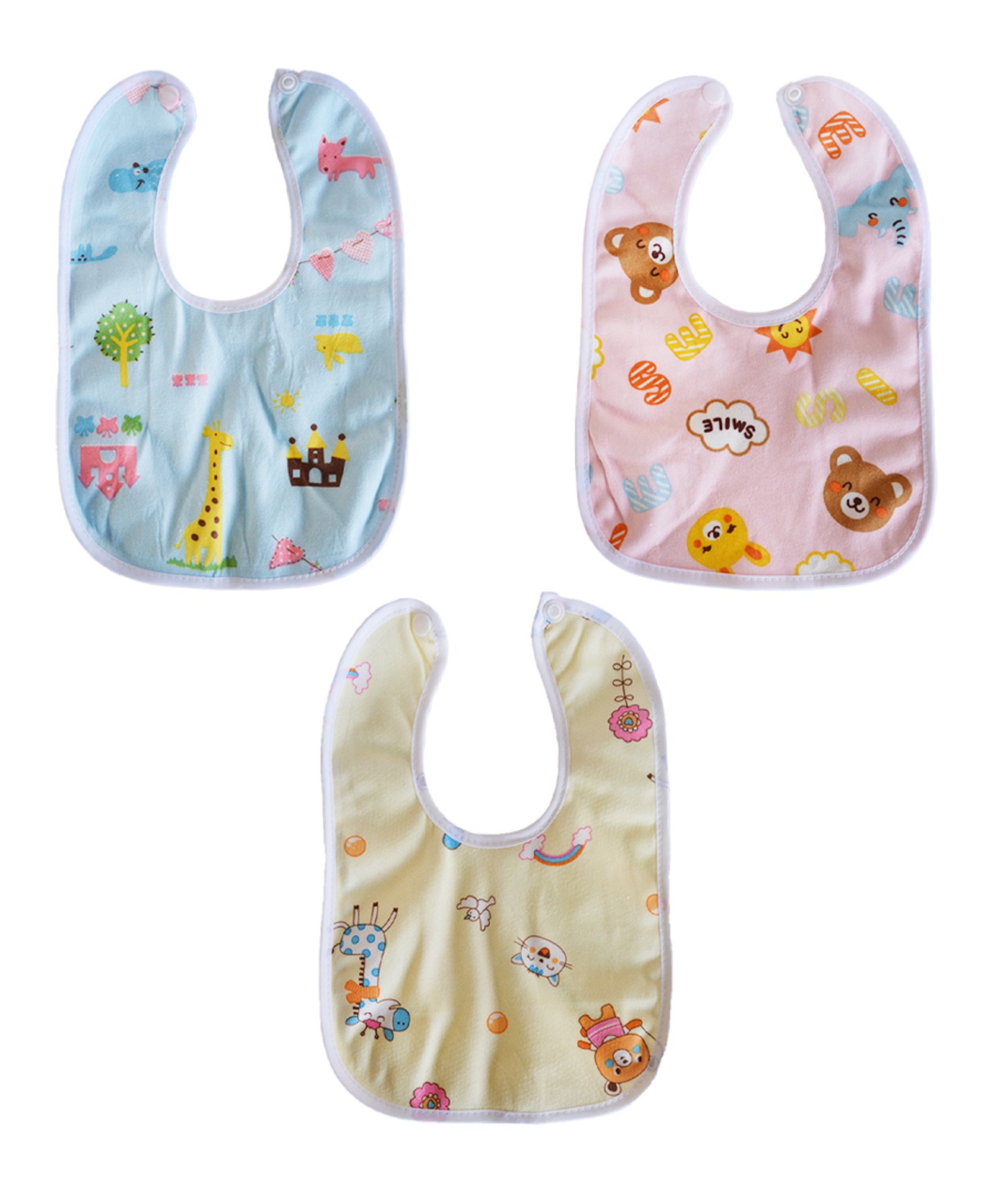 SYGA 3 Pieces Bandana Style Dribble Bibs Soft & Absorbent With Adjustable Snaps (Color and Print May Vary)-image-24