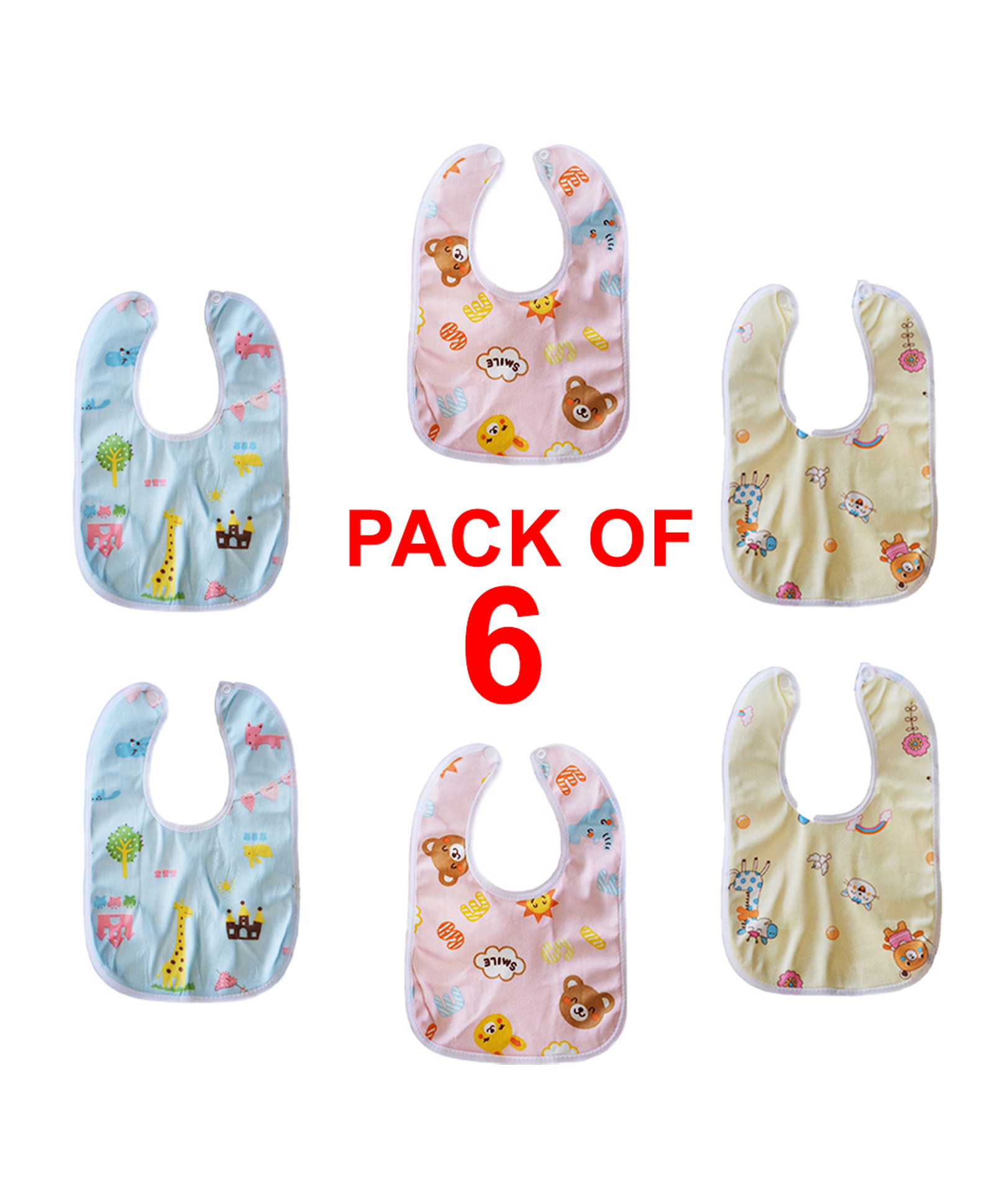 SYGA 6 Pieces Bandana Style Dribble Bibs Soft & Absorbent With Adjustable Snaps (Color and Print May Vary)-picture-25