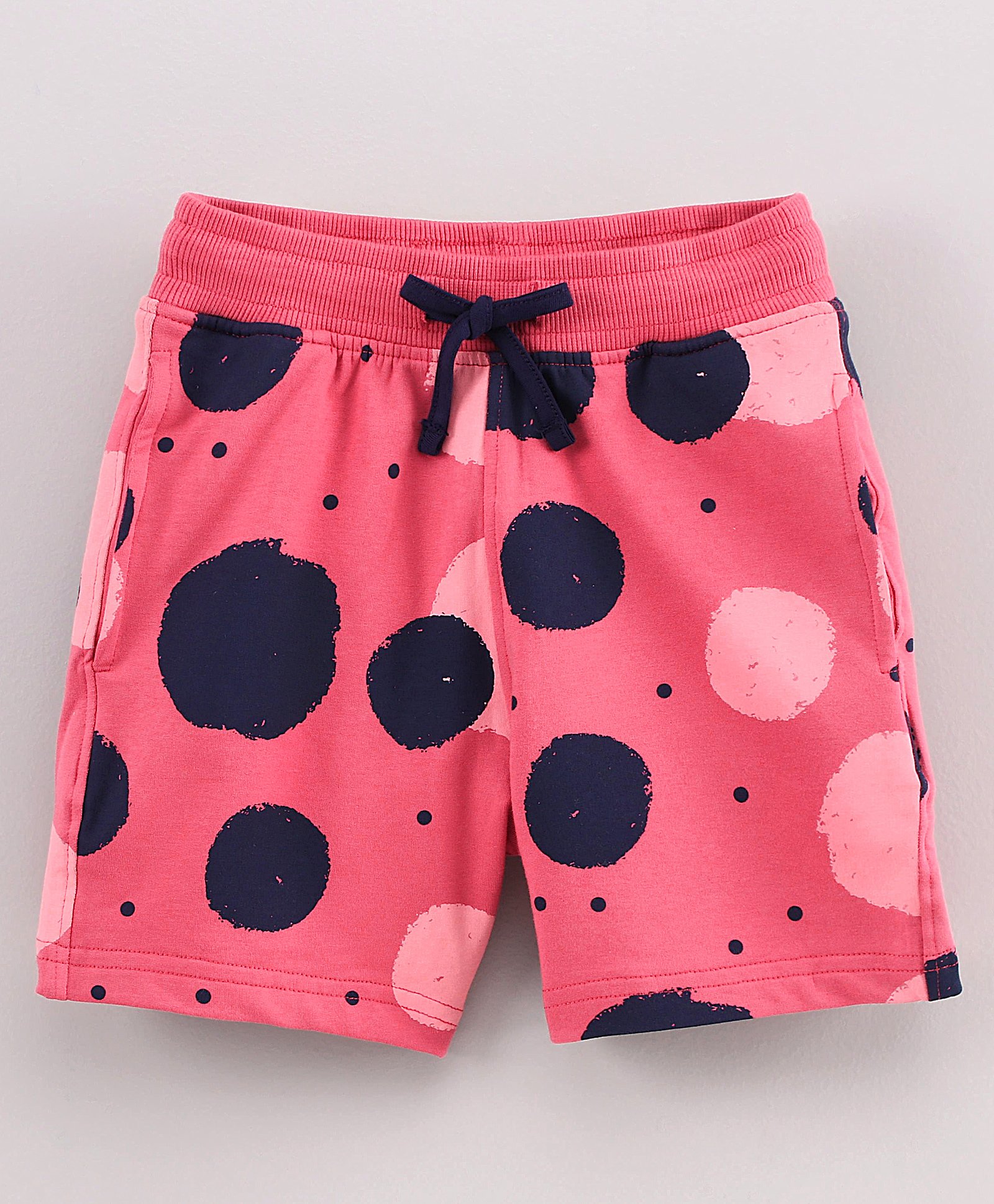 Doreme Knee Length Shorts Circles Print - Dark Pink-image-21