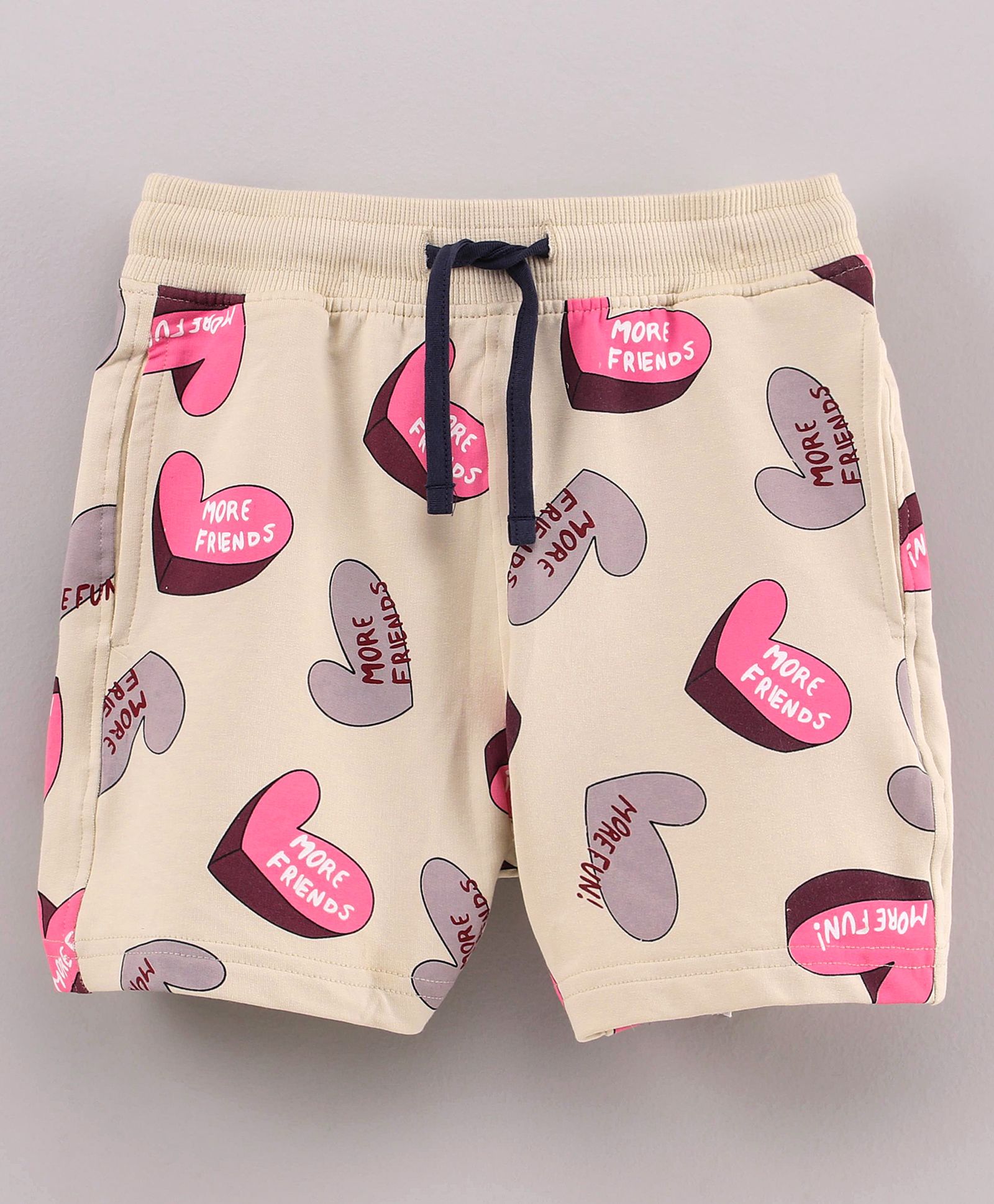Doreme Knee Length Shorts Heart Print - Light Brown-picture-21