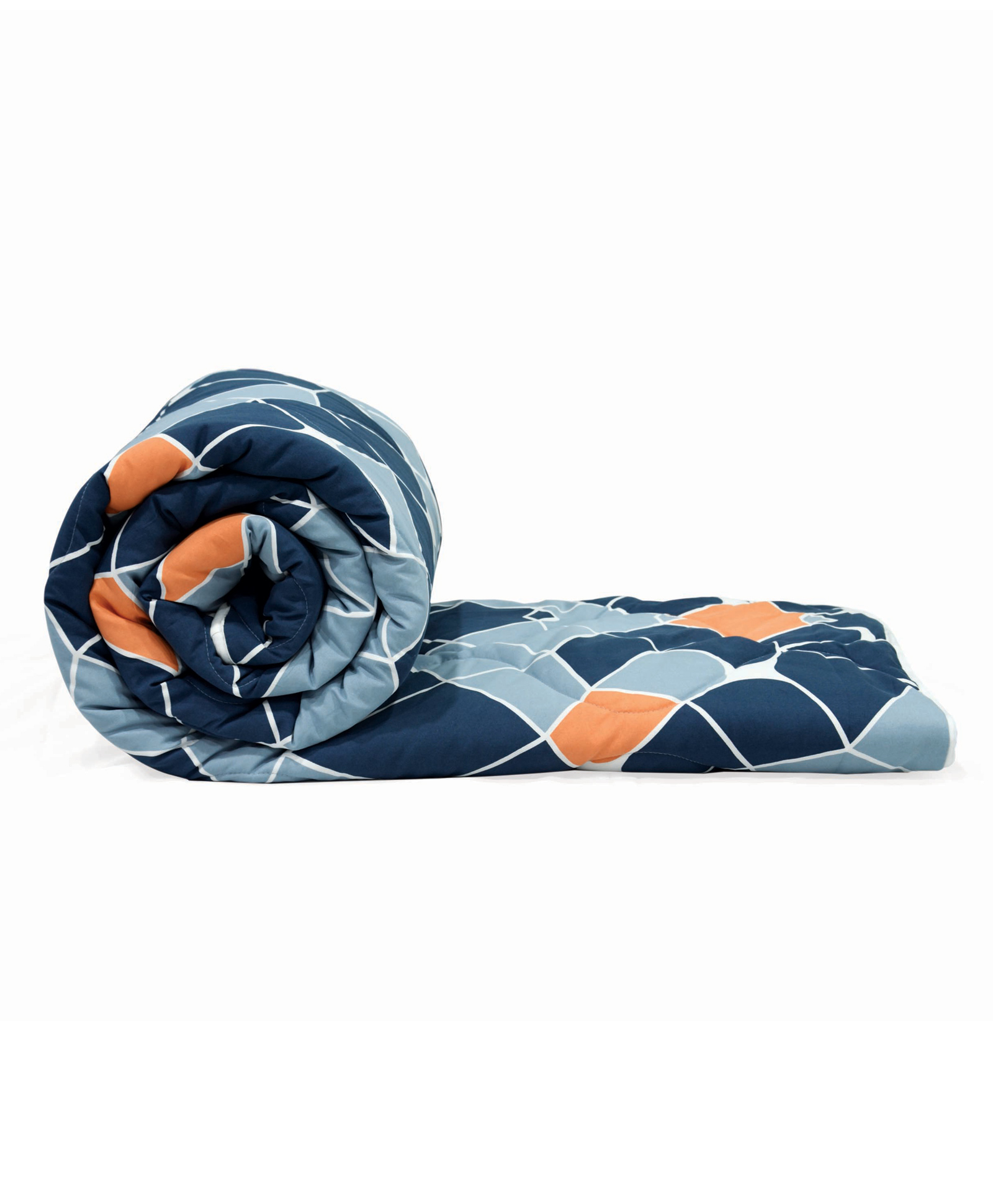 Divine Casa Ultra Soft Reversible Single Bed Comforter Geometric Print - Blue Orange-image-49
