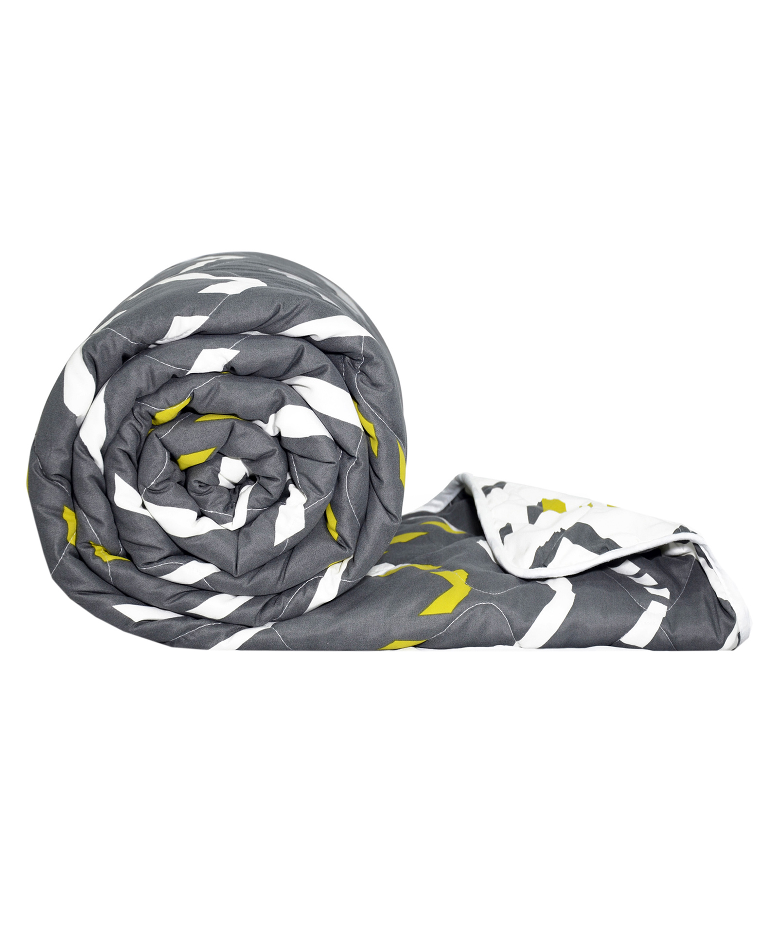 Divine Casa Ultra Soft Reversible Single Bed Comforter Abstract Print - Grey White-picture-30