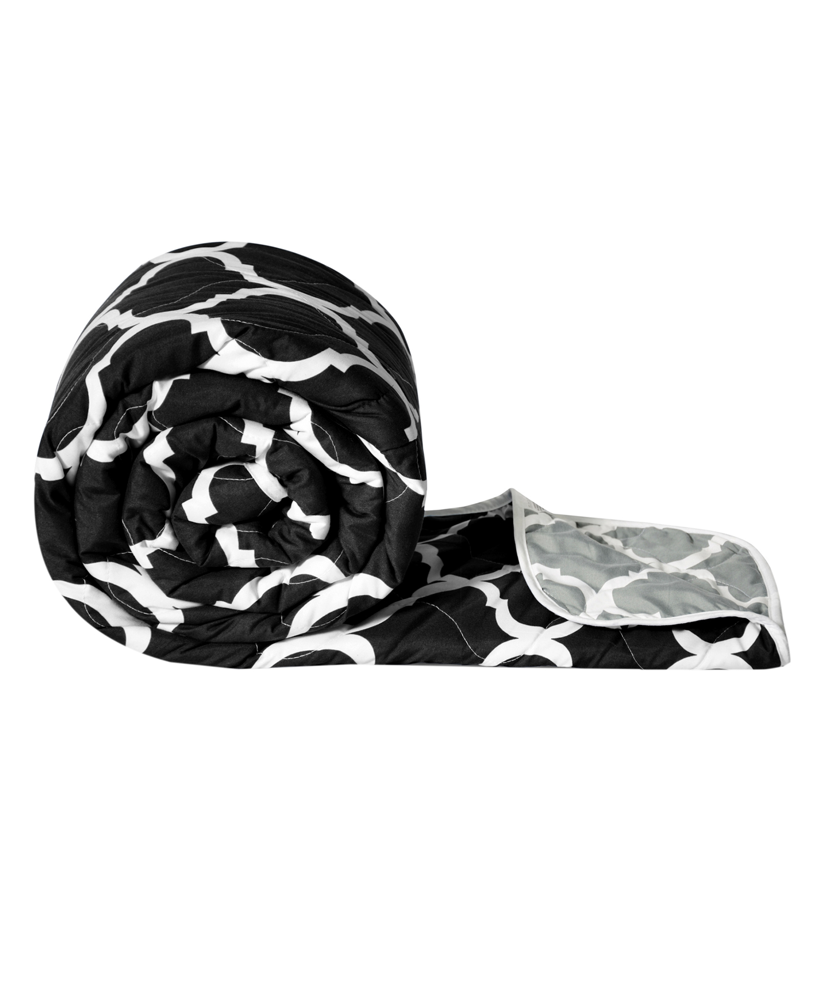Divine Casa Ultra Soft Microfiber Polyester Reversible Single Comforter Abstract Print - Black Grey-picture-25