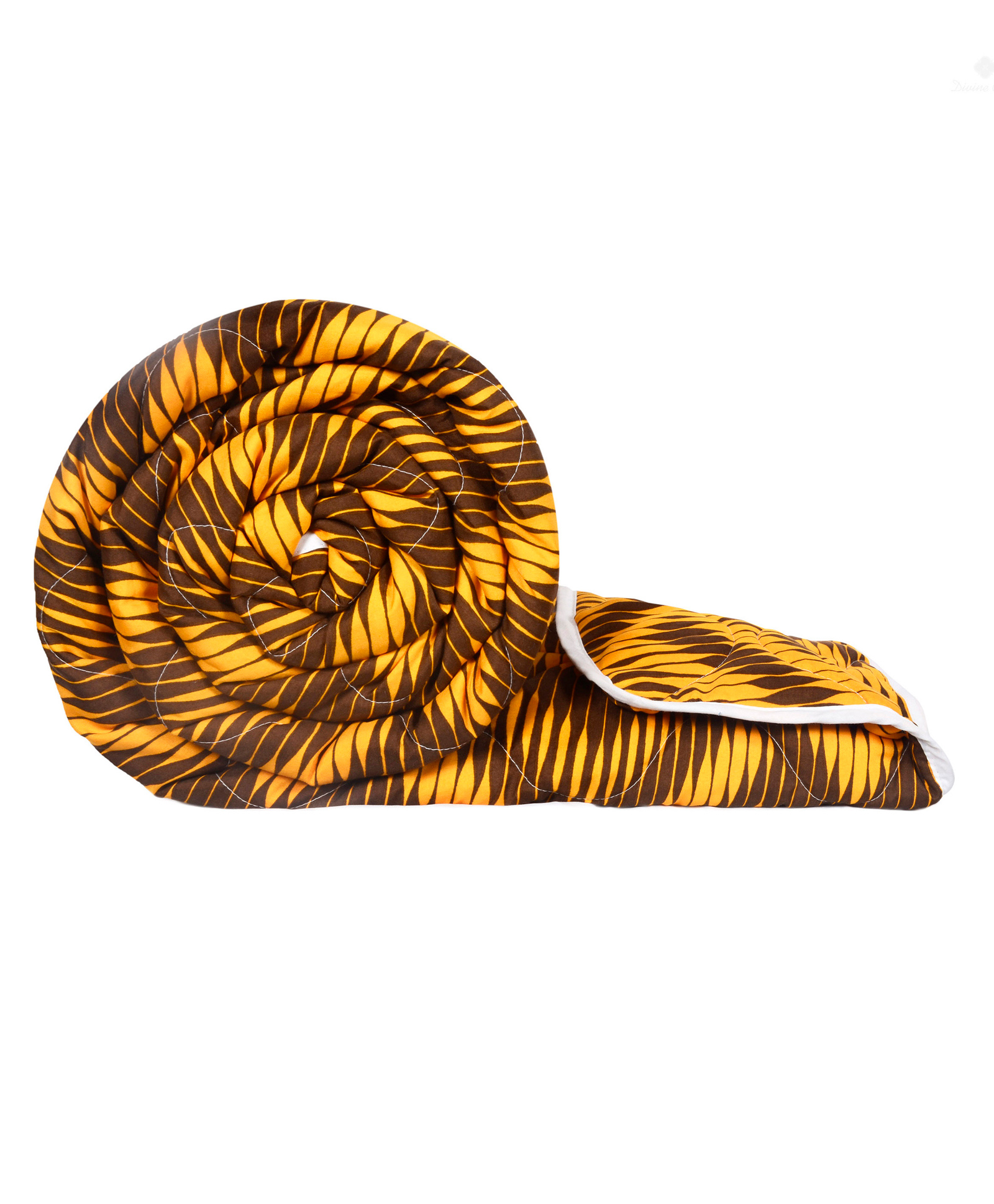 Divine Casa 120 GSM Microfiber Polyester Reversible Single Comforter Abstract Print - Orange and Brown-image-3