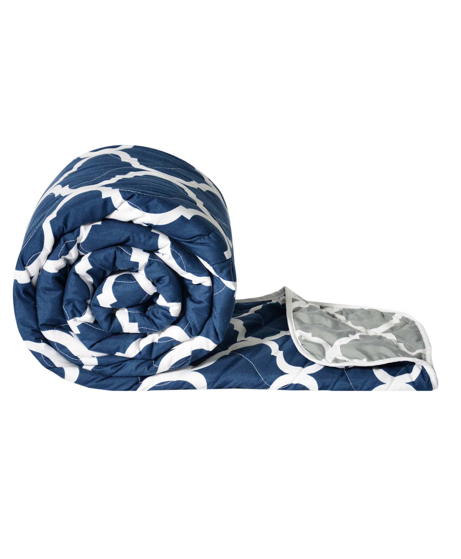 Divine Casa Ultra Soft Microfiber Polyester Reversible Double Bed Comforter Abstract Print - Blue Grey-picture-23