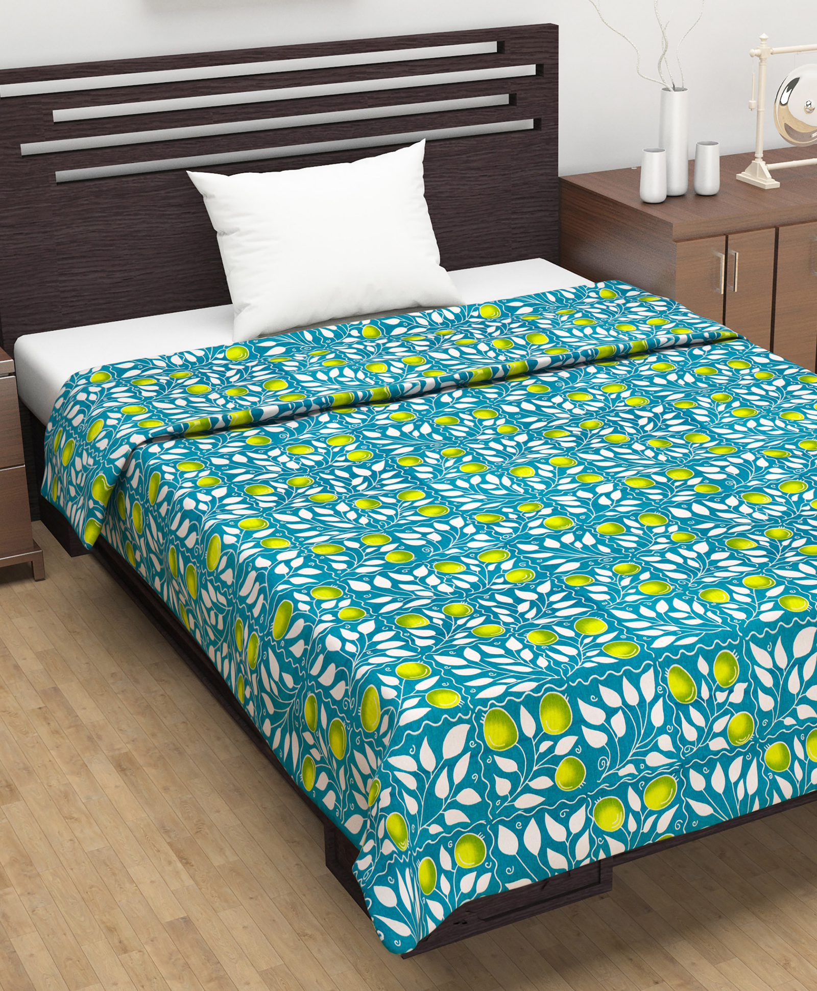 Divine Casa Cotton 120 GSM Single Bed AC Dohar Abstract Print - Turquoise Green Blue-picture-12