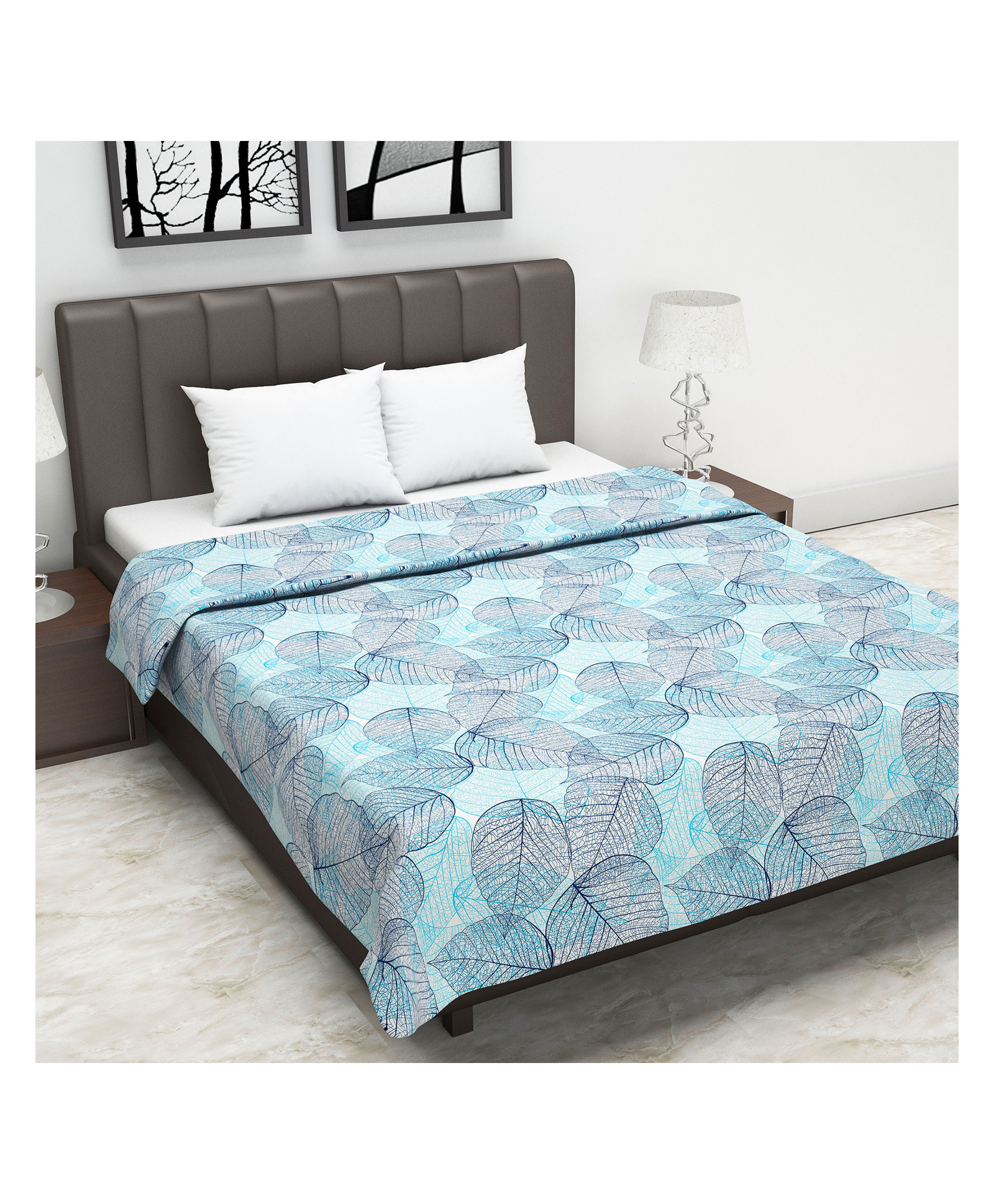Divine Casa Cotton 120 GSM Double Bed AC Dohar Geometric Print - Blue-picture-33