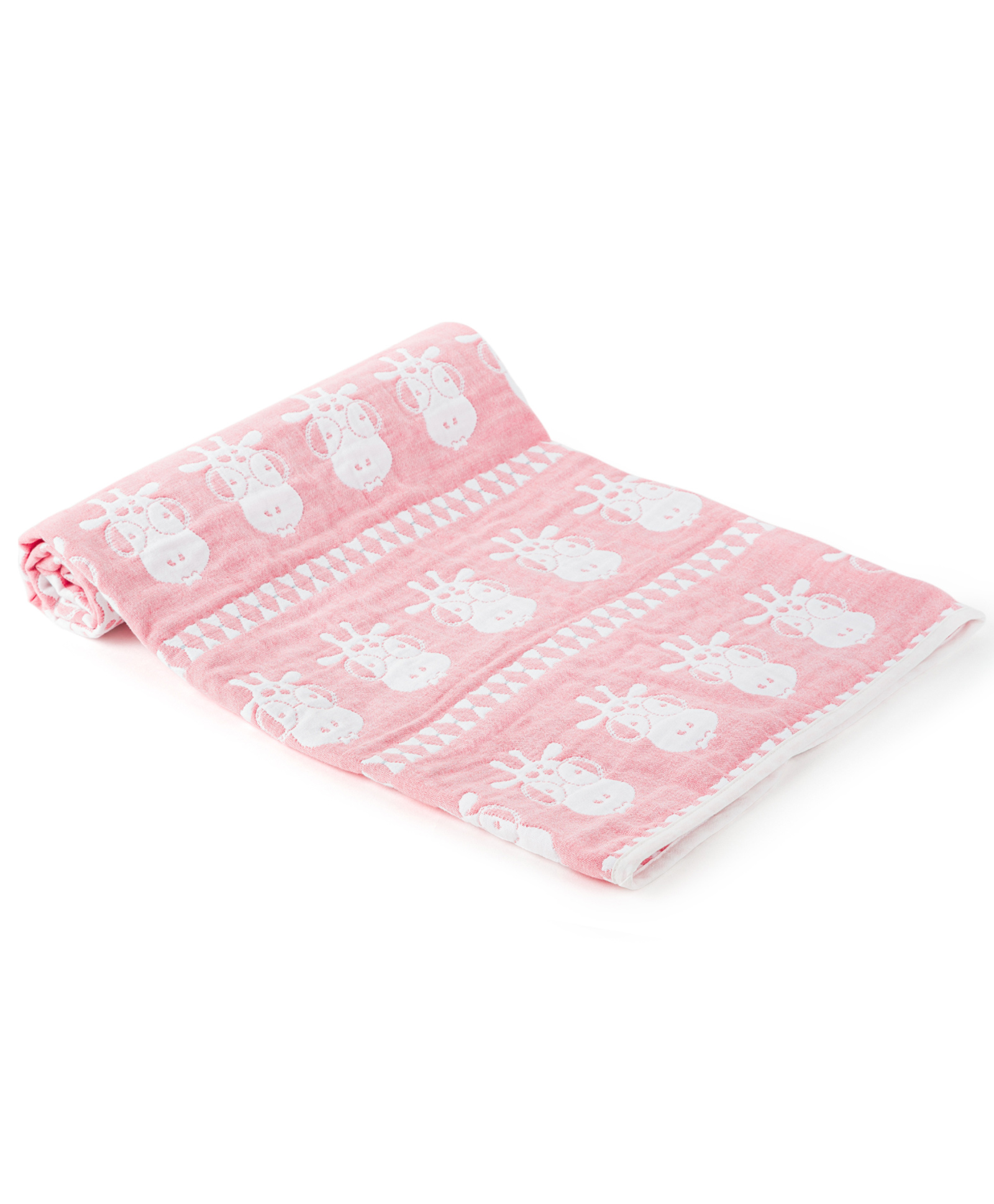 Tidy Sleep 100% Organic Cotton Reversible Baby Blanket Party Animals - Pink-image-16