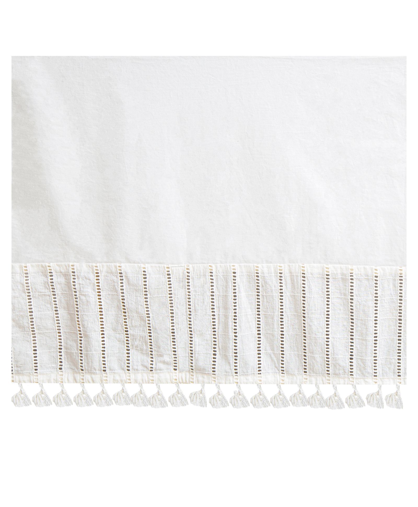 Crane Baby 100% Cotton Tassel Bed Skirt - Off White-image-3
