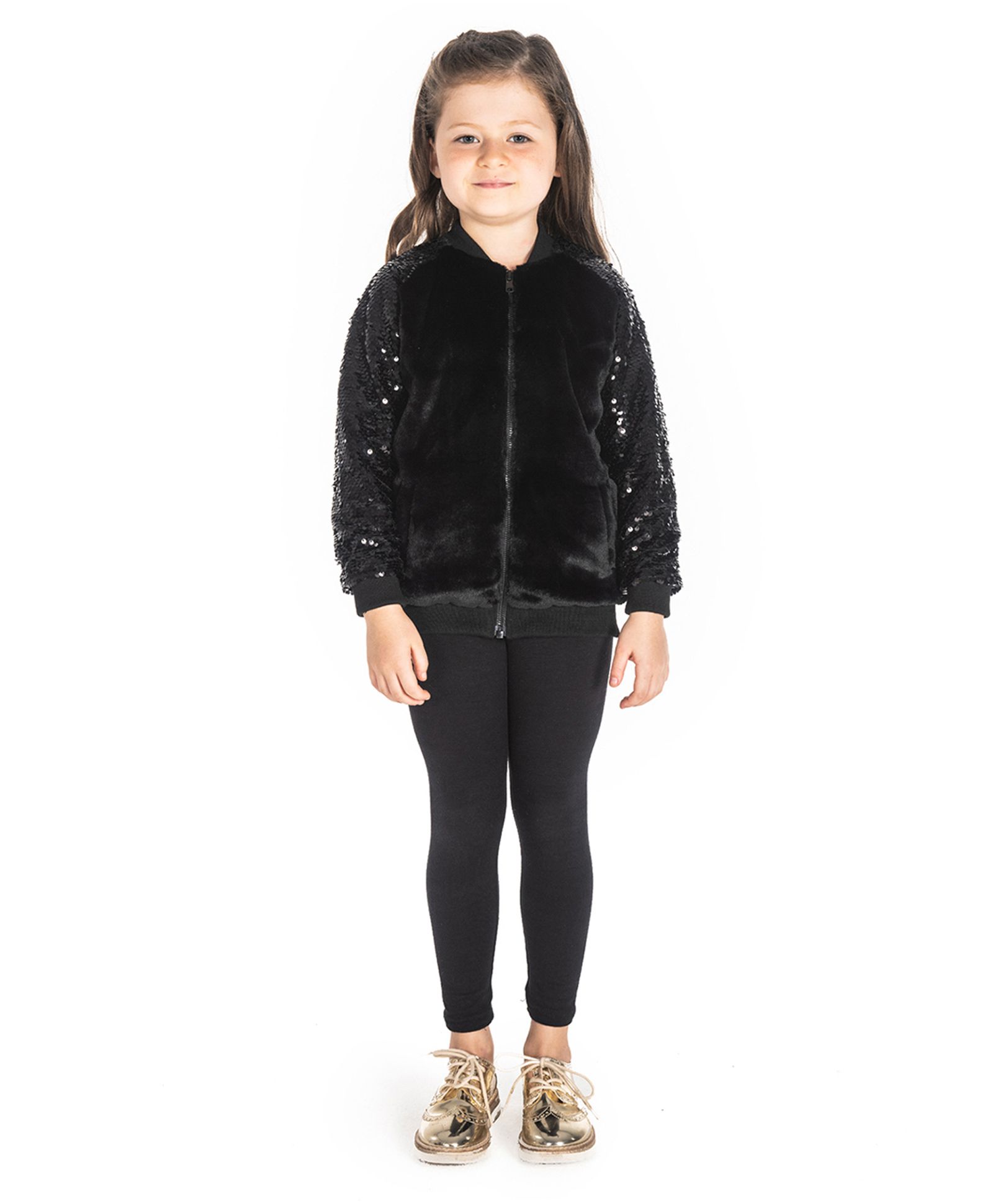 Cherry Crumble By Nitt Hyman Full Sleeves Solid Front Zipper Round Neck Furry Jacket - Black-picture-18