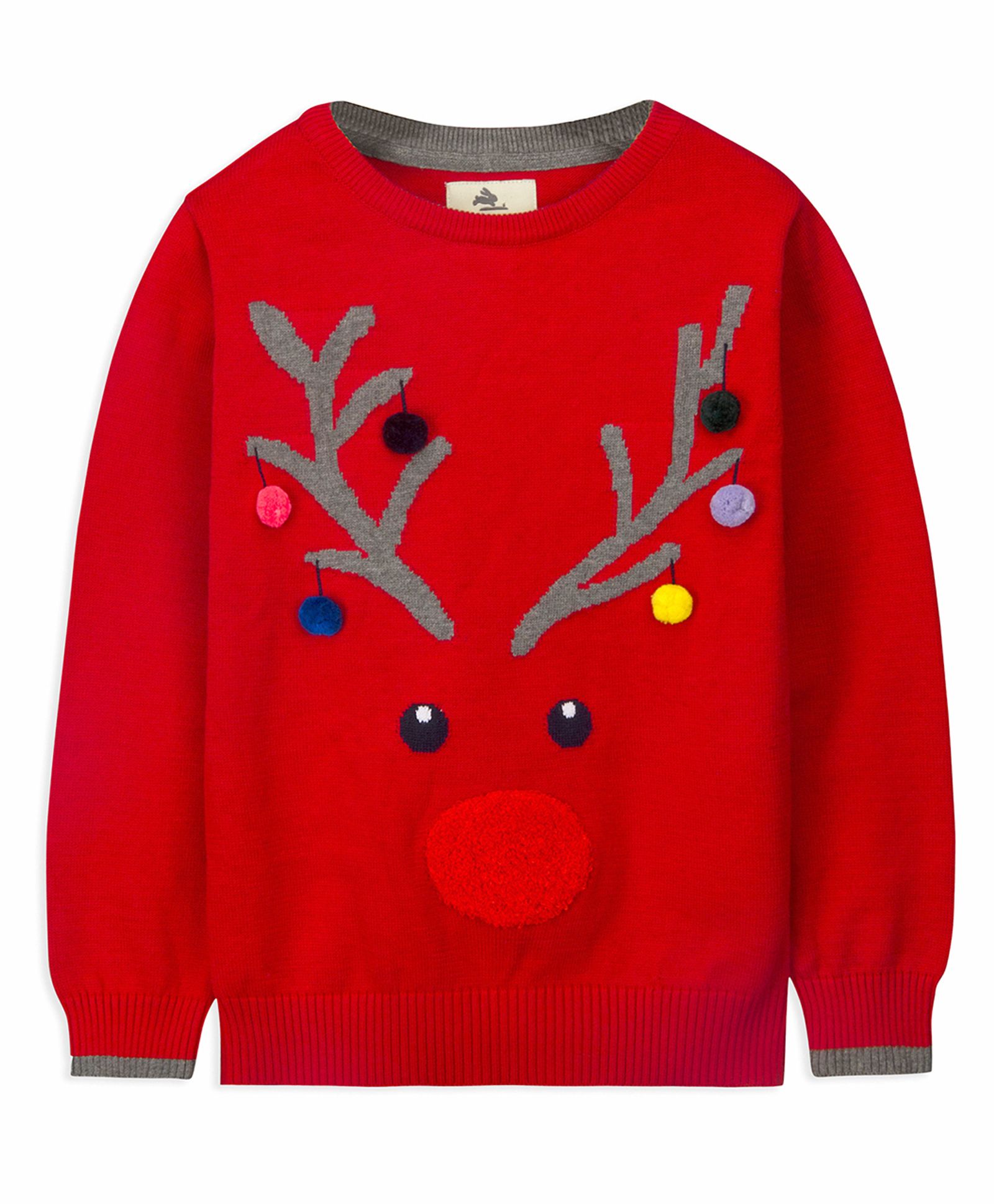 Cherry Crumble By Nitt Hyman Full Sleeves Embroidered Deer Sweater - Red-image-41