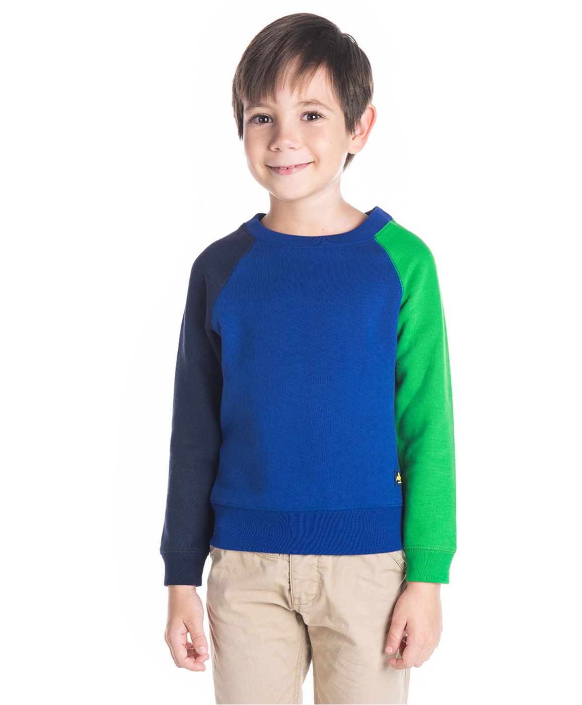 Cherry Crumble By Nitt Hyman Full Sleeves Classic Color-Block Sweatshirt - Navy Blue Deep Blue & Green-picture-36