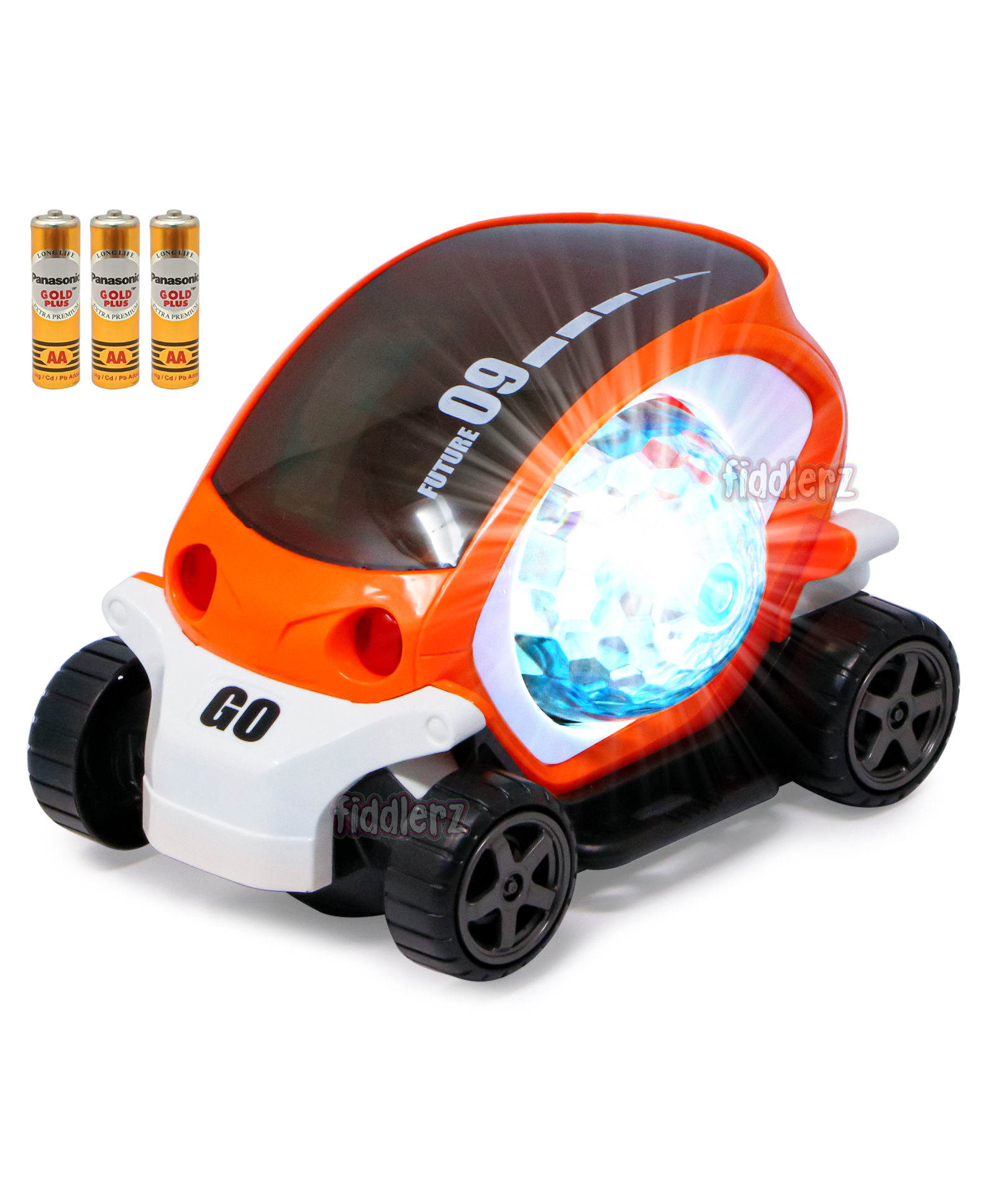 Fiddlerz 360 Degree Rotating Stunt Bump and Go Car - Multicolour-picture-24