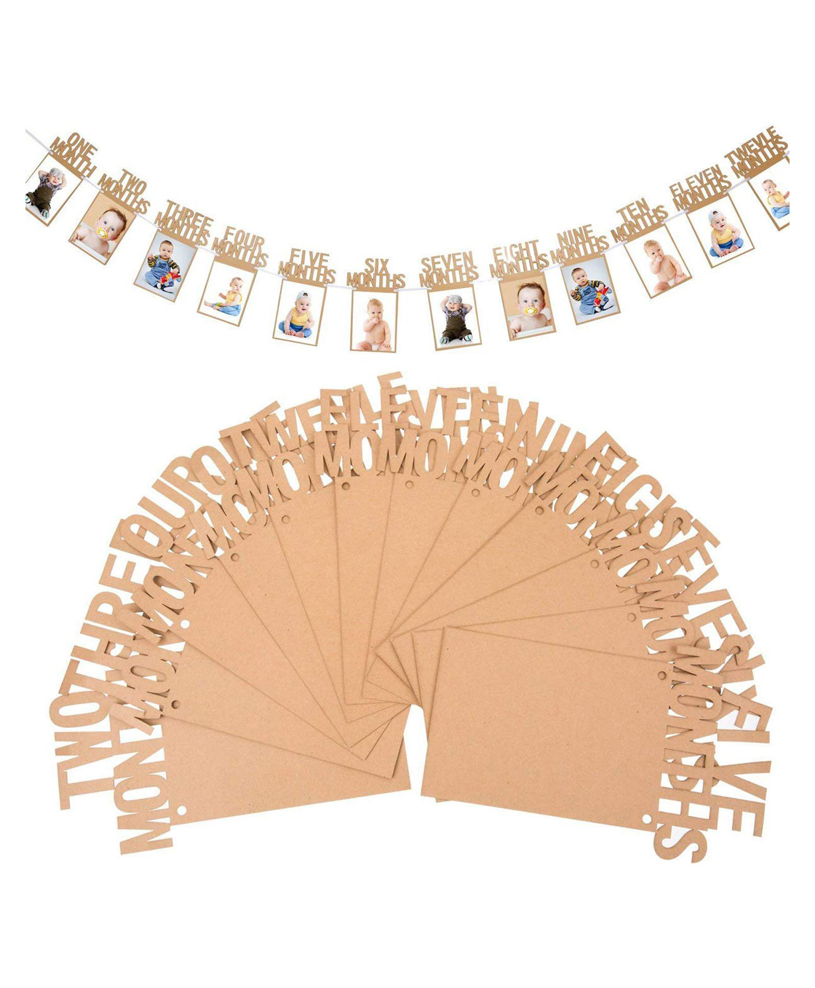 Johra First Birthday Decoration Photo Banner - Beige-image-29