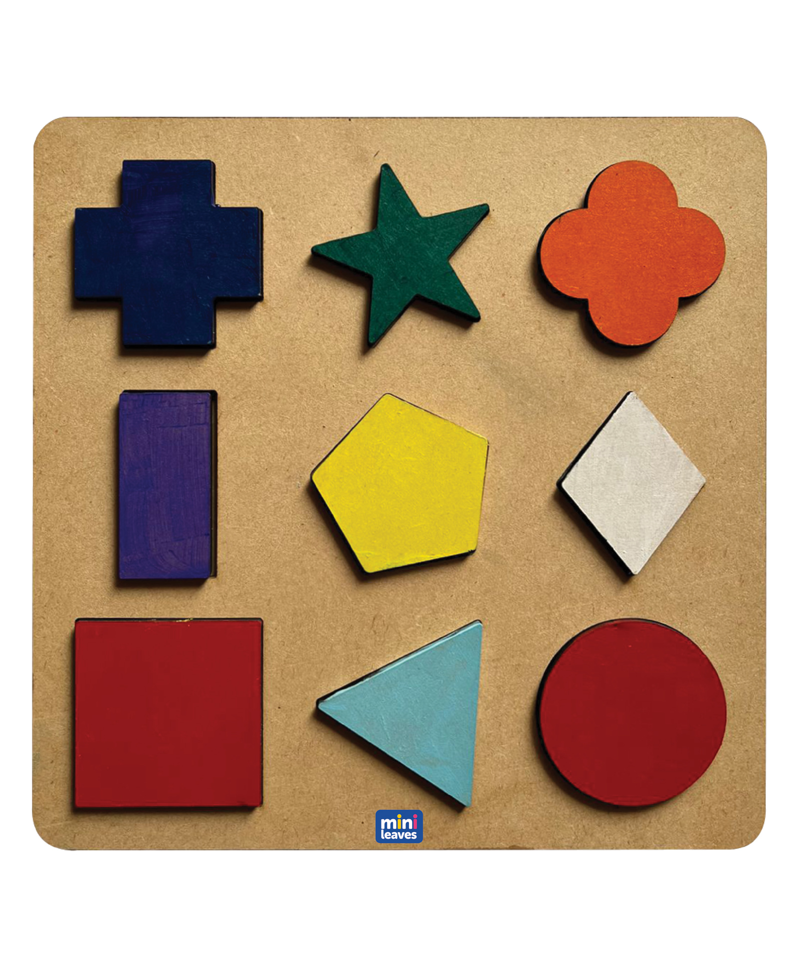 MiniLeaves Wooden Shape Sorter Block Puzzle Multicolour - 9 Pieces-image-15
