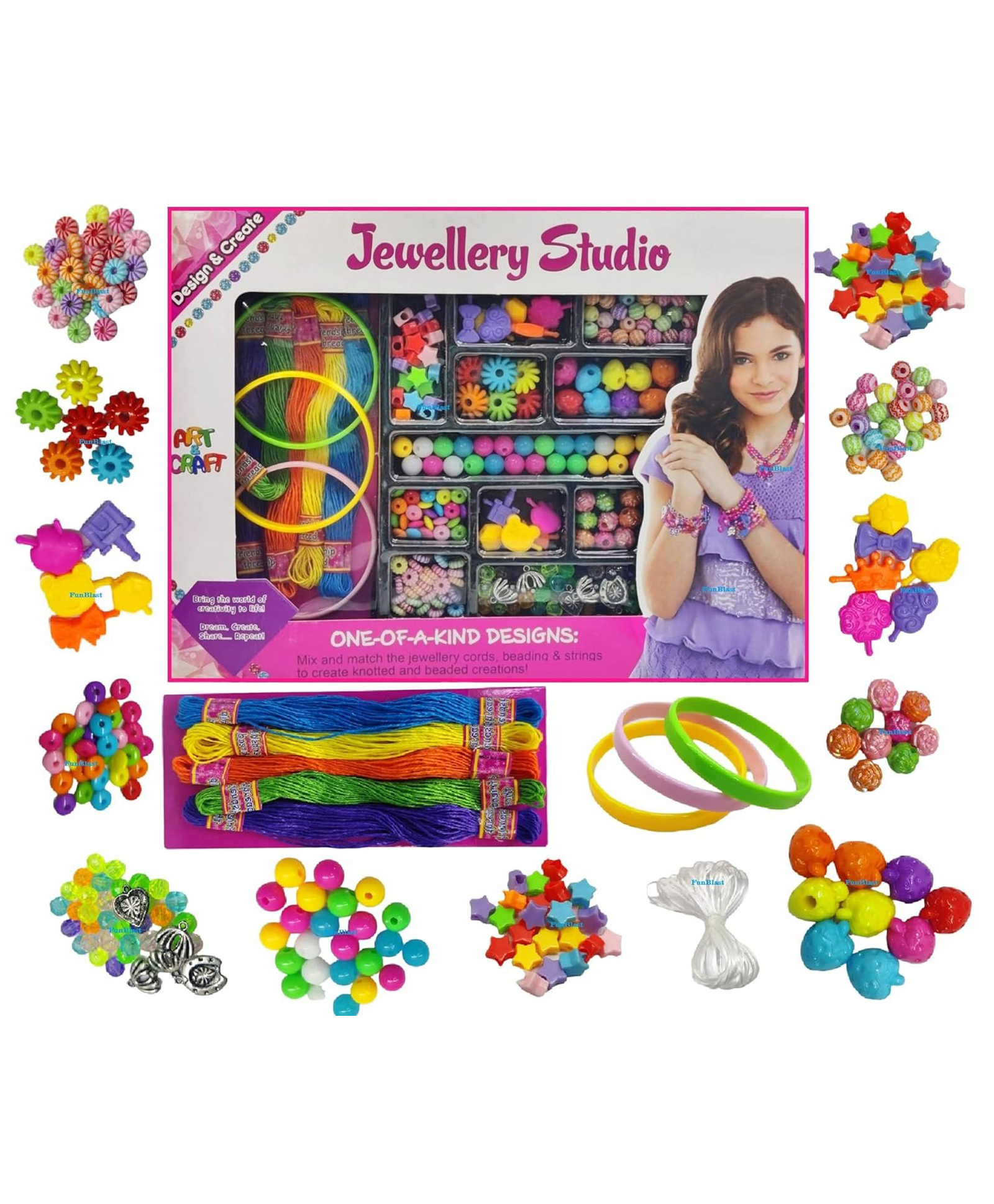 FunBlast DIY Jewellery Making Bead Set - Multicolor-image-20