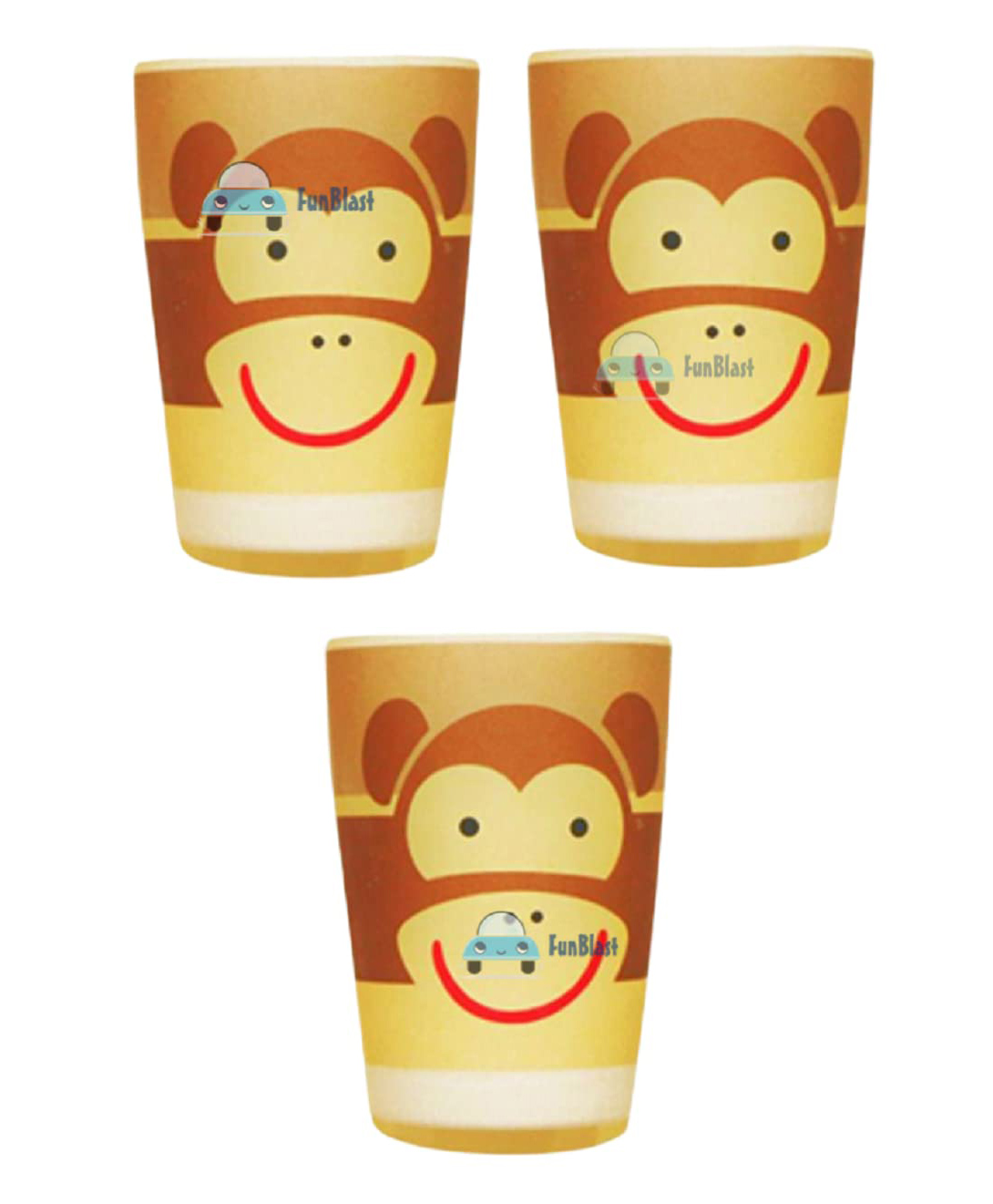 FunBlast Bamboo Fiber Glasses Pack of 3 Multicolour - 380 ml each-image-16