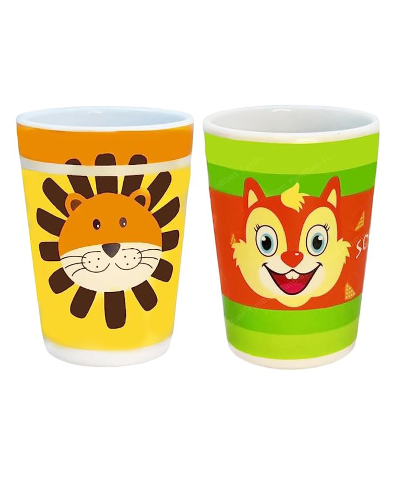 FunBlast Cartoon Theme Bamboo Fiber Glasses  Pack of 2 Random Design & Color-image-33