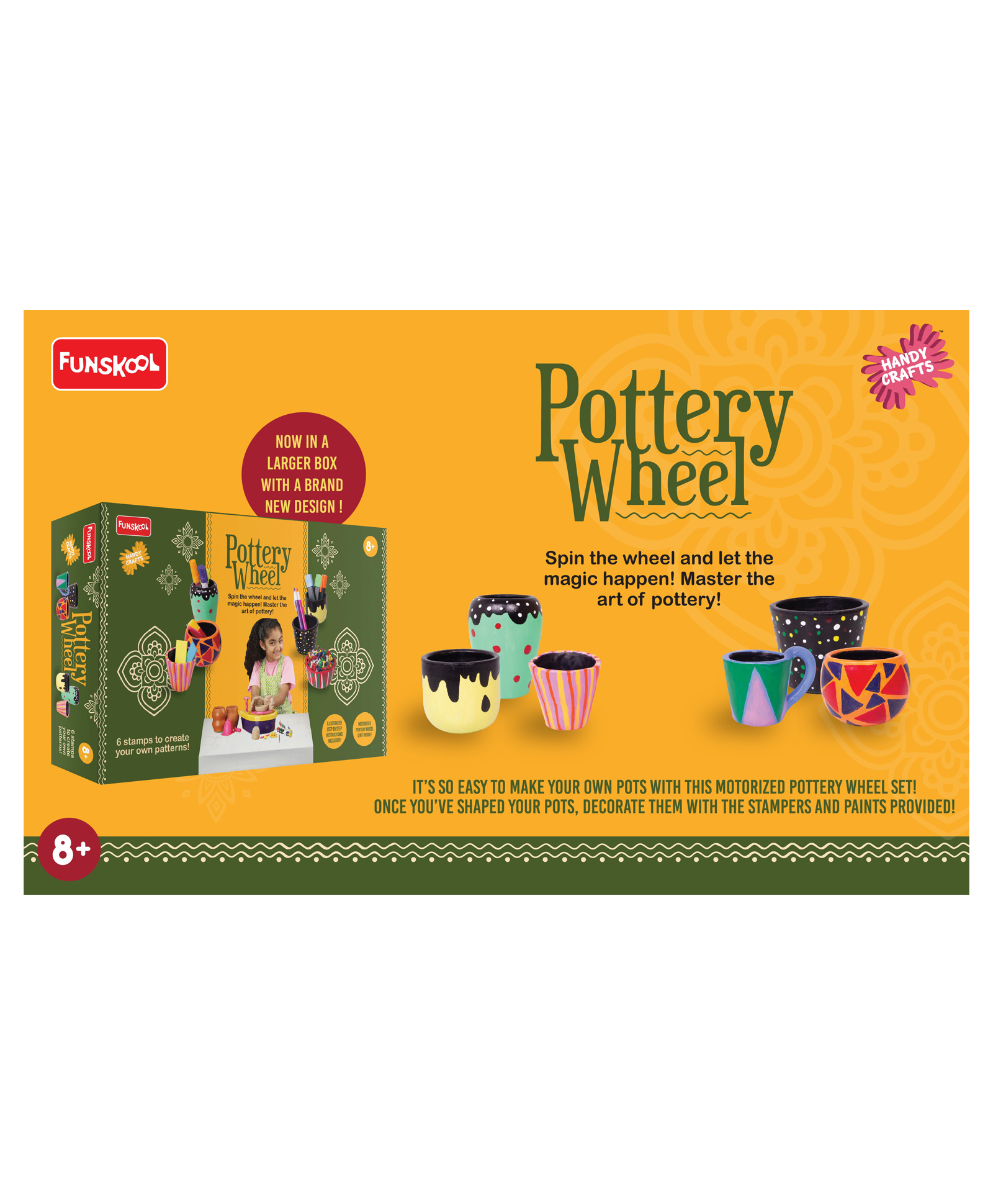 Funskool DIY Pottery Set with Tools and Paints - Multicolor-picture-14