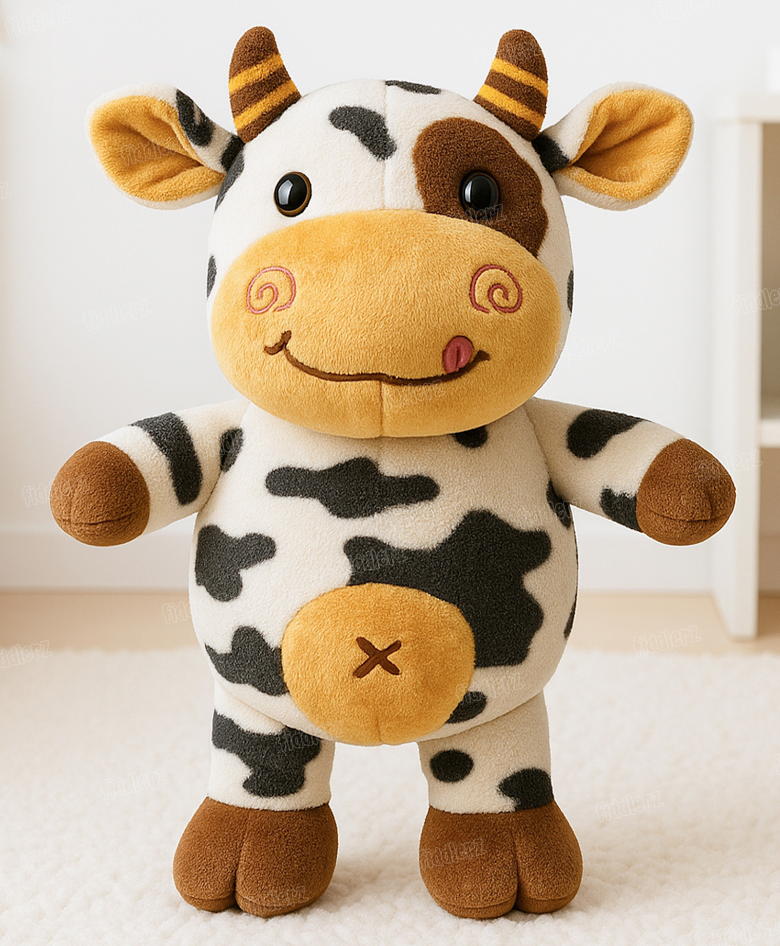 Fiddlerz Soft Toys Stuffed Animal Plush Cow Multicolor - Height 30 cm-image-20