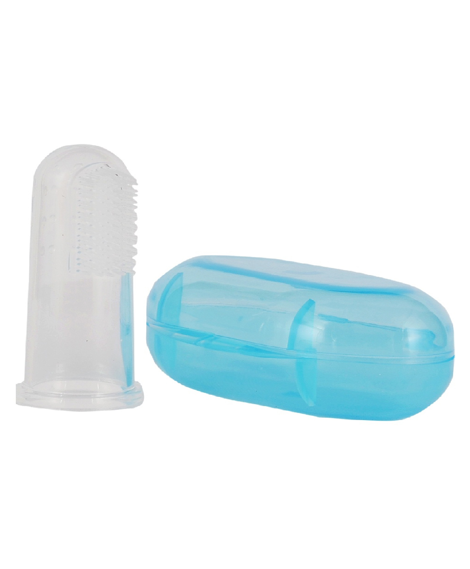 Adore Baby Fingerbrush with Safety Storage Case - White Blue-image-1
