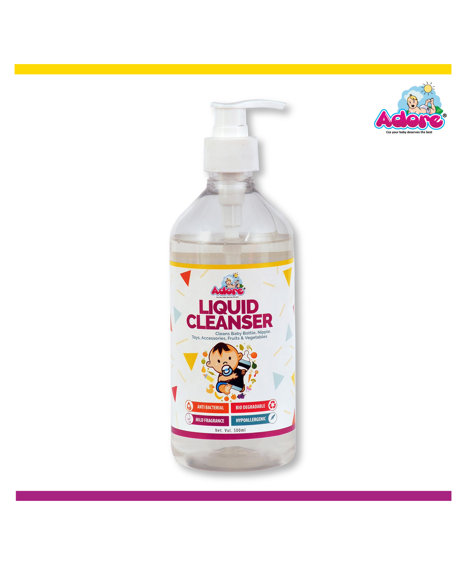 Adore Bottle Nipple and Vegetable Liquid Cleaner - 500 ml-image-16