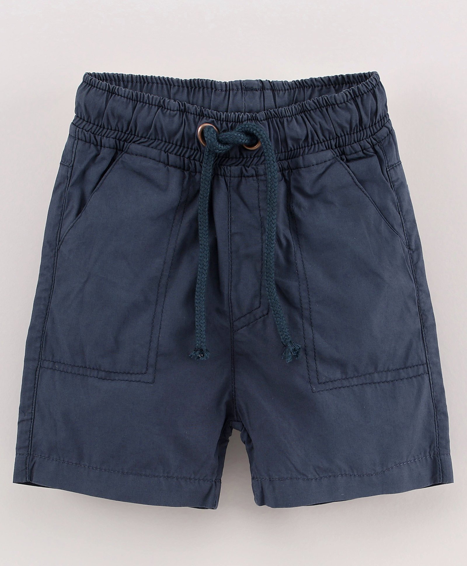 Cucumber Shorts with Drawstring Solid Color - Navy Blue-picture-26