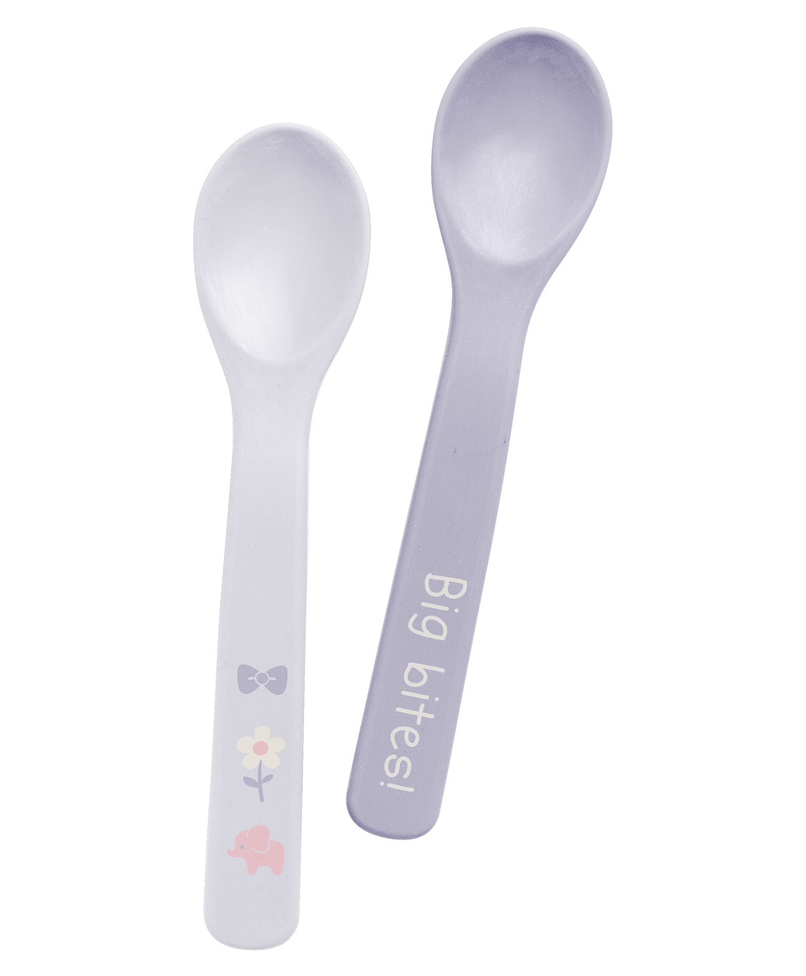 Stephen Joseph Silicone Baby Spoons Elephant Pack Of 2 - Grey & white-image-26