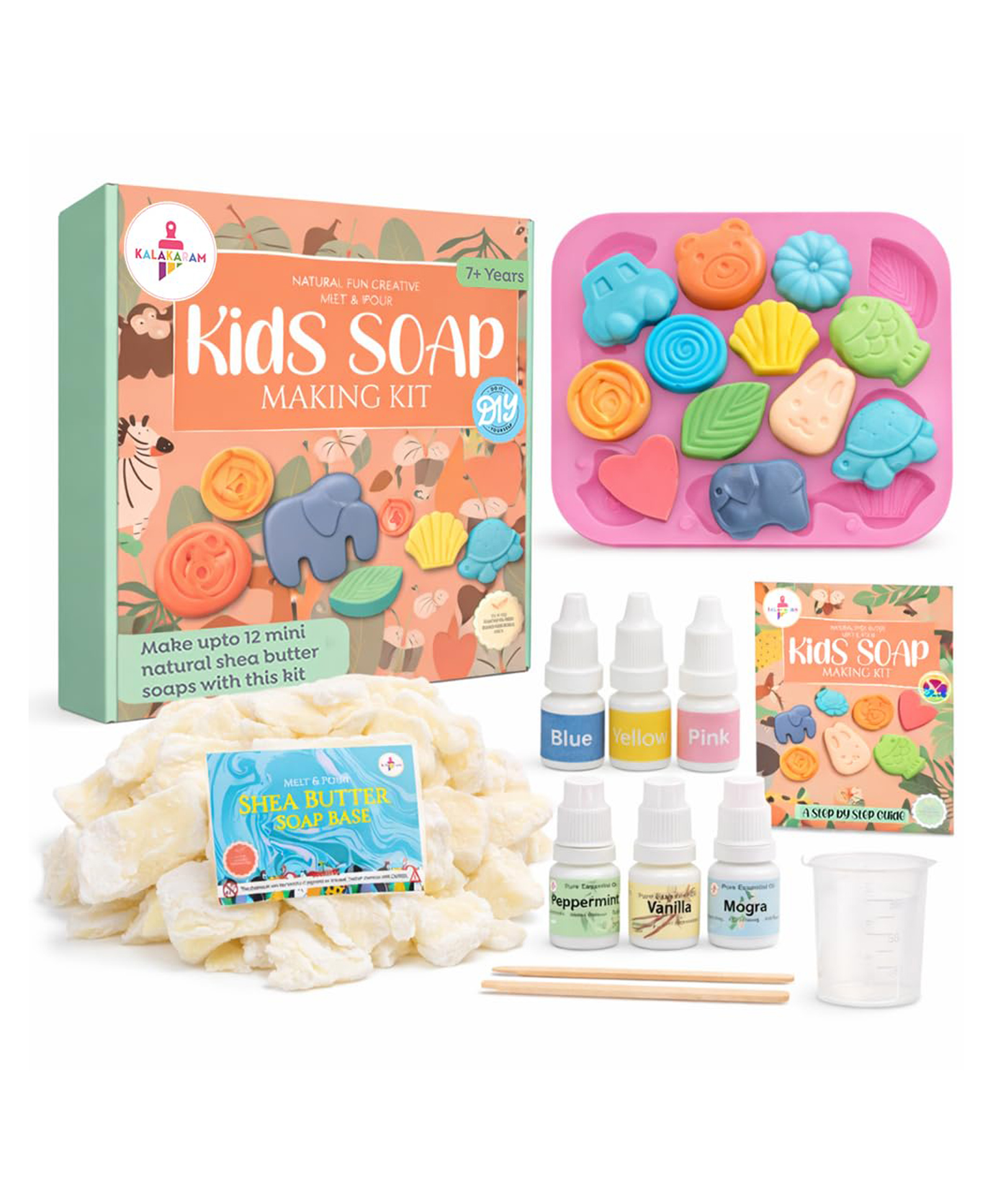 Kalakaram Natural Shea Butter Kids Soap Making DIY Kit - Multicolor-image-16