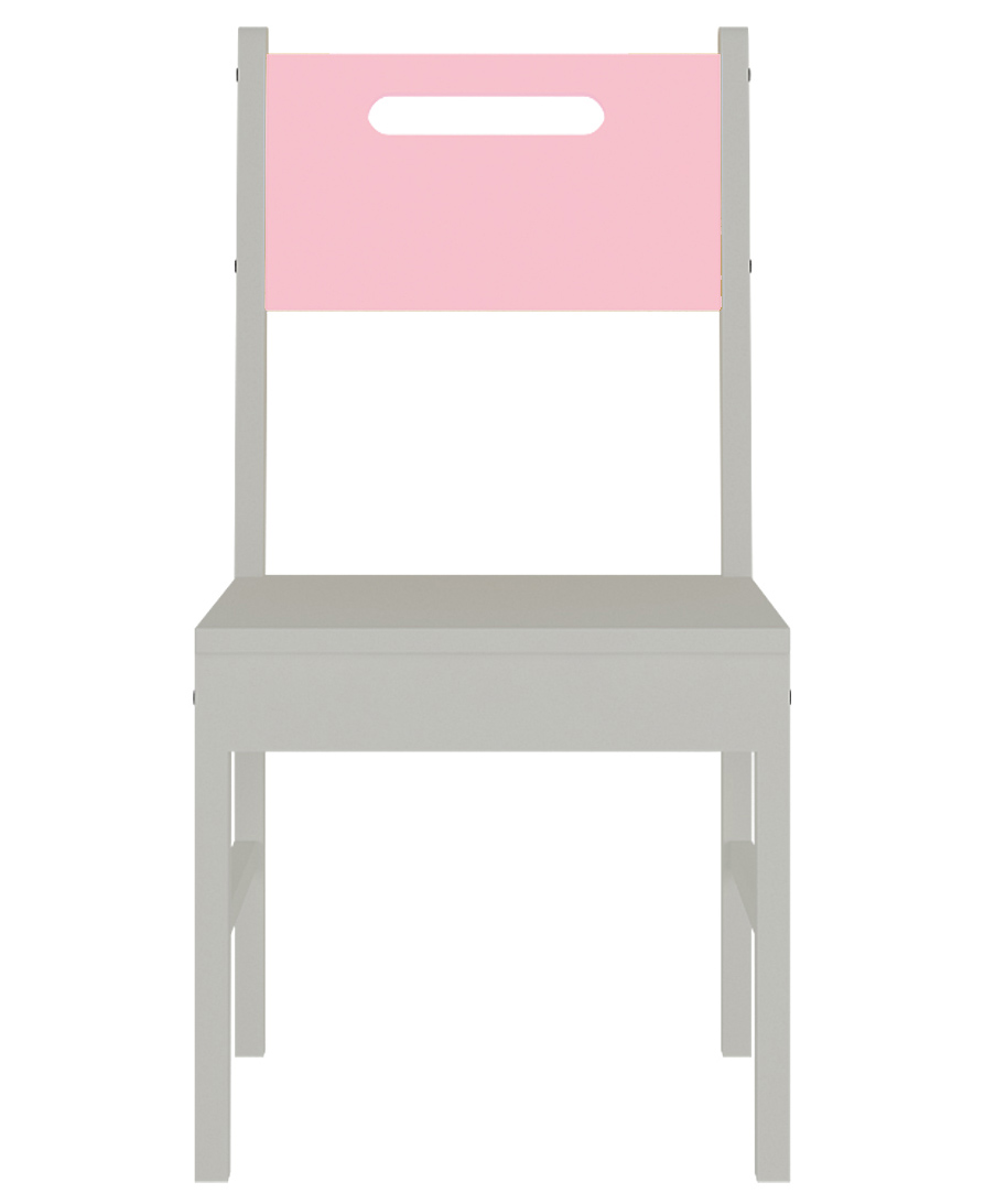 Adona Mystica Solid Teak Wood Study Chair - Pink White-image-5