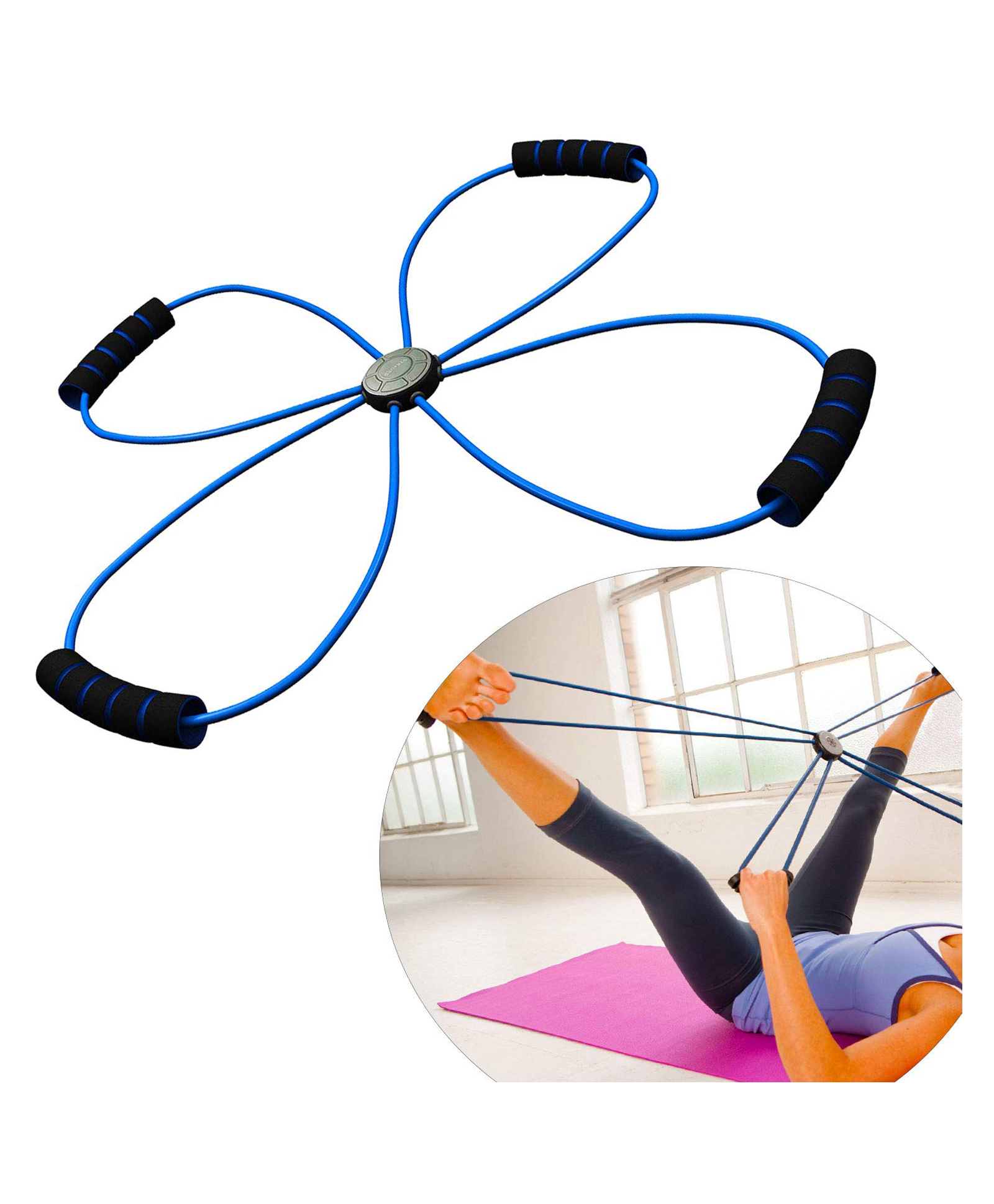 Strauss X Shape Yoga Resistance Band - Blue-picture-26
