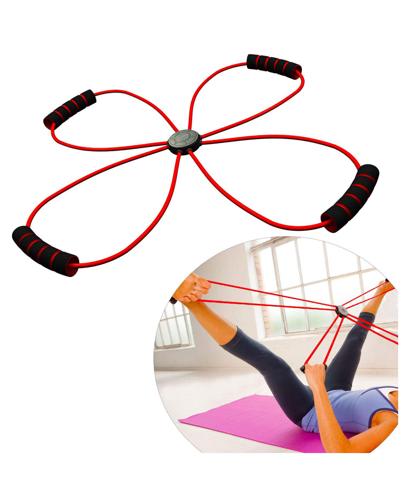Strauss X Shape Yoga Resistance Band - Red-picture-14