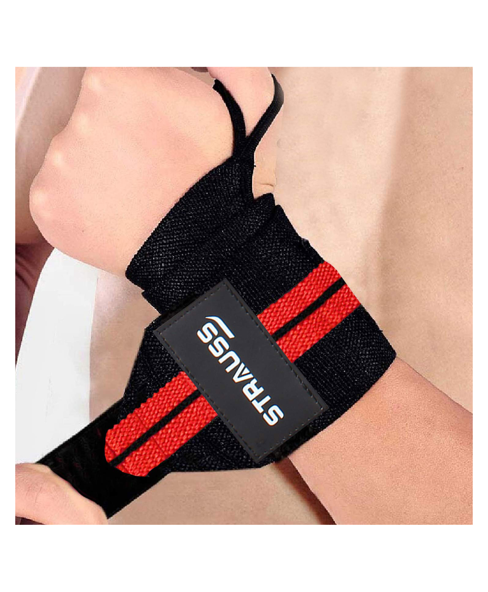 Strauss WL Cotton Wrist Support Pack of 2 - Black Red-picture-26
