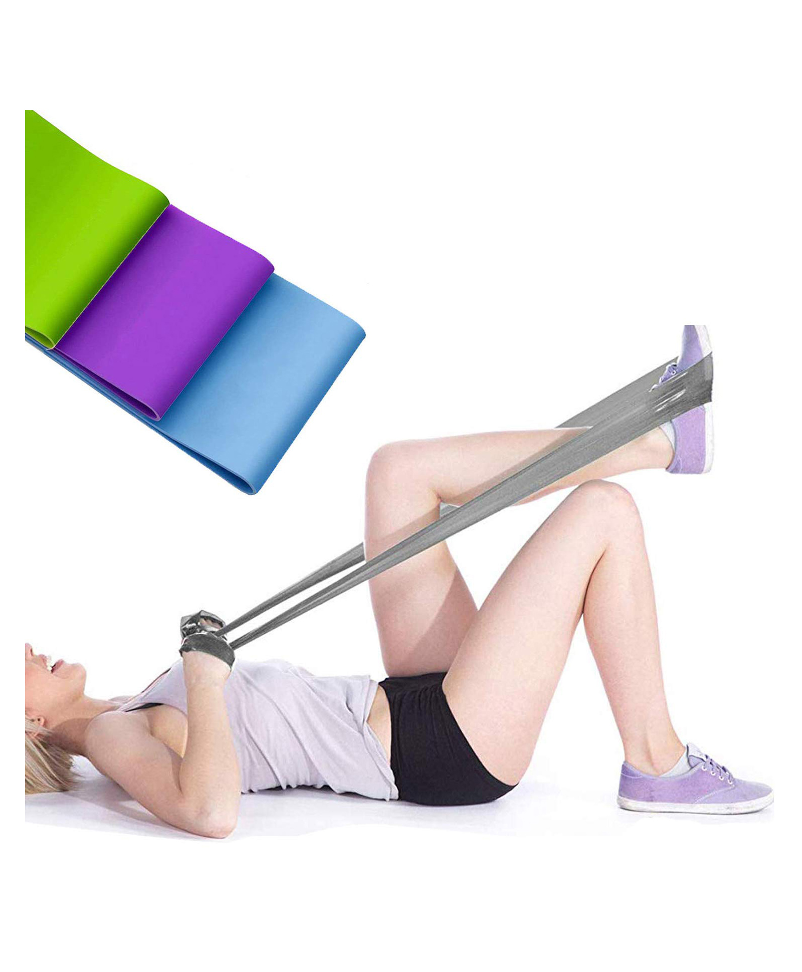 Strauss Yoga Resistance Bands Pack of 3 - Multicolour-picture-25