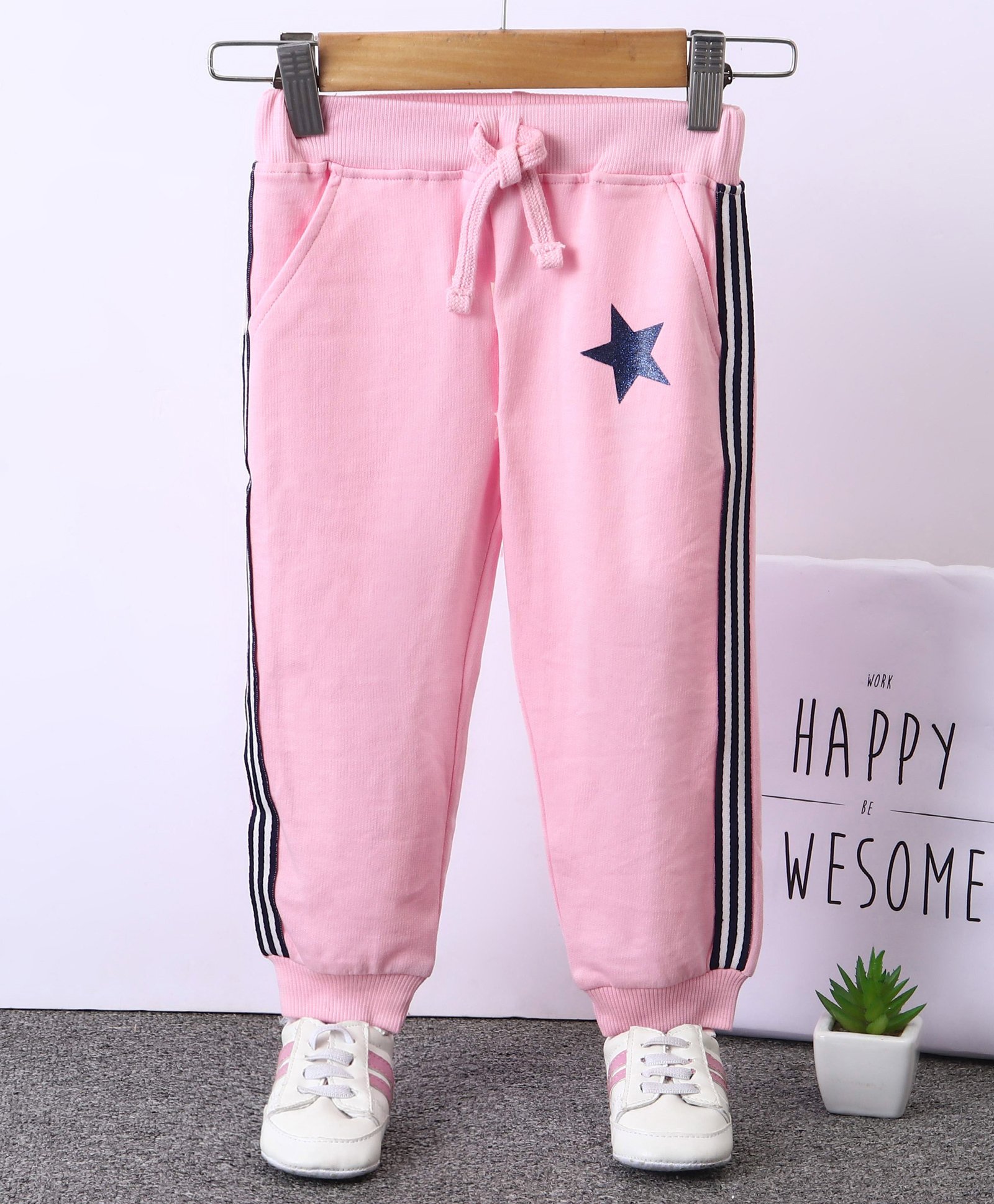 Babyhug Full Length Lounge Pant Star Print - Pink-picture-16