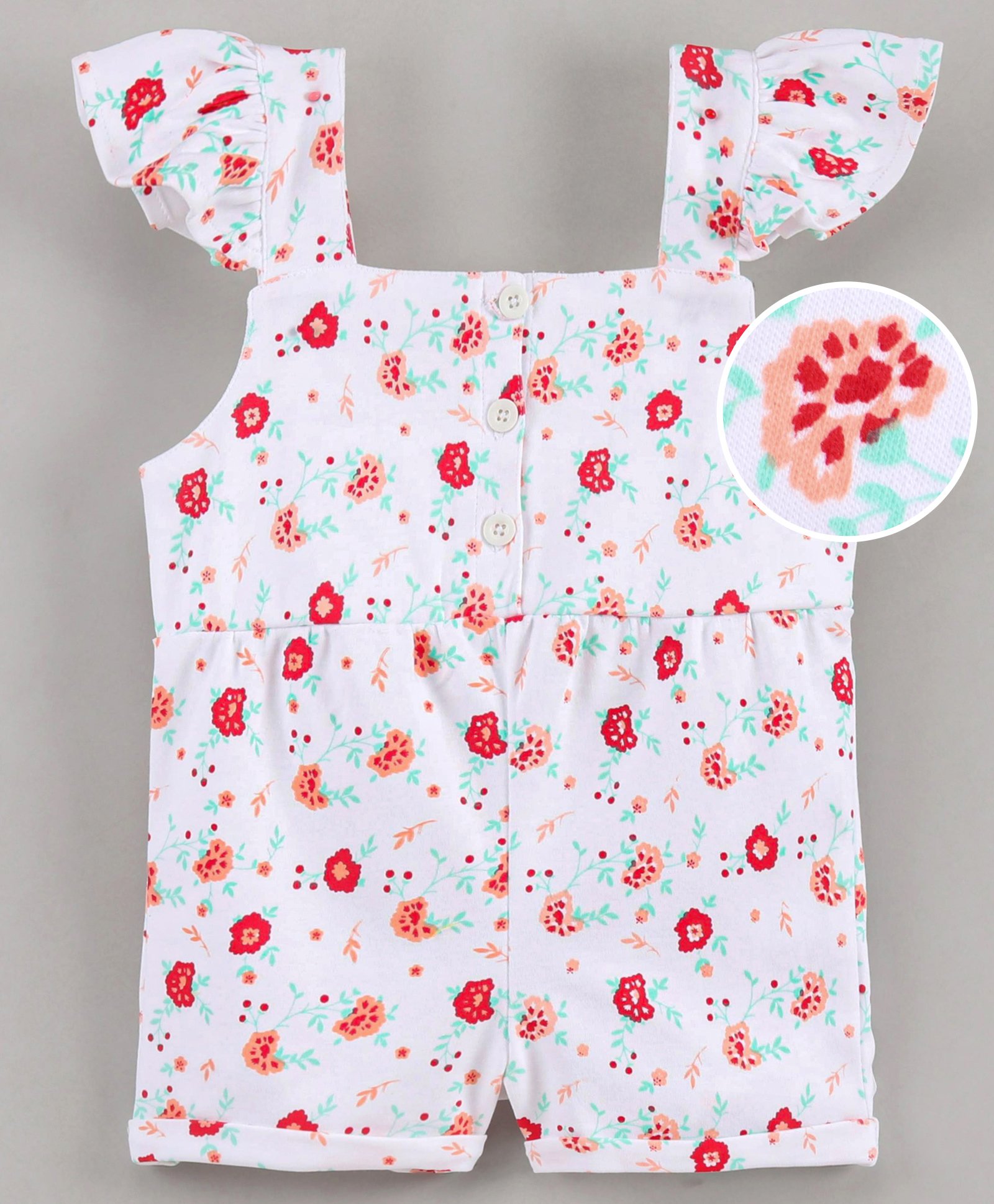 Bloom Up Flutter Sleeves Jumpsuit Floral Print - White-image-2