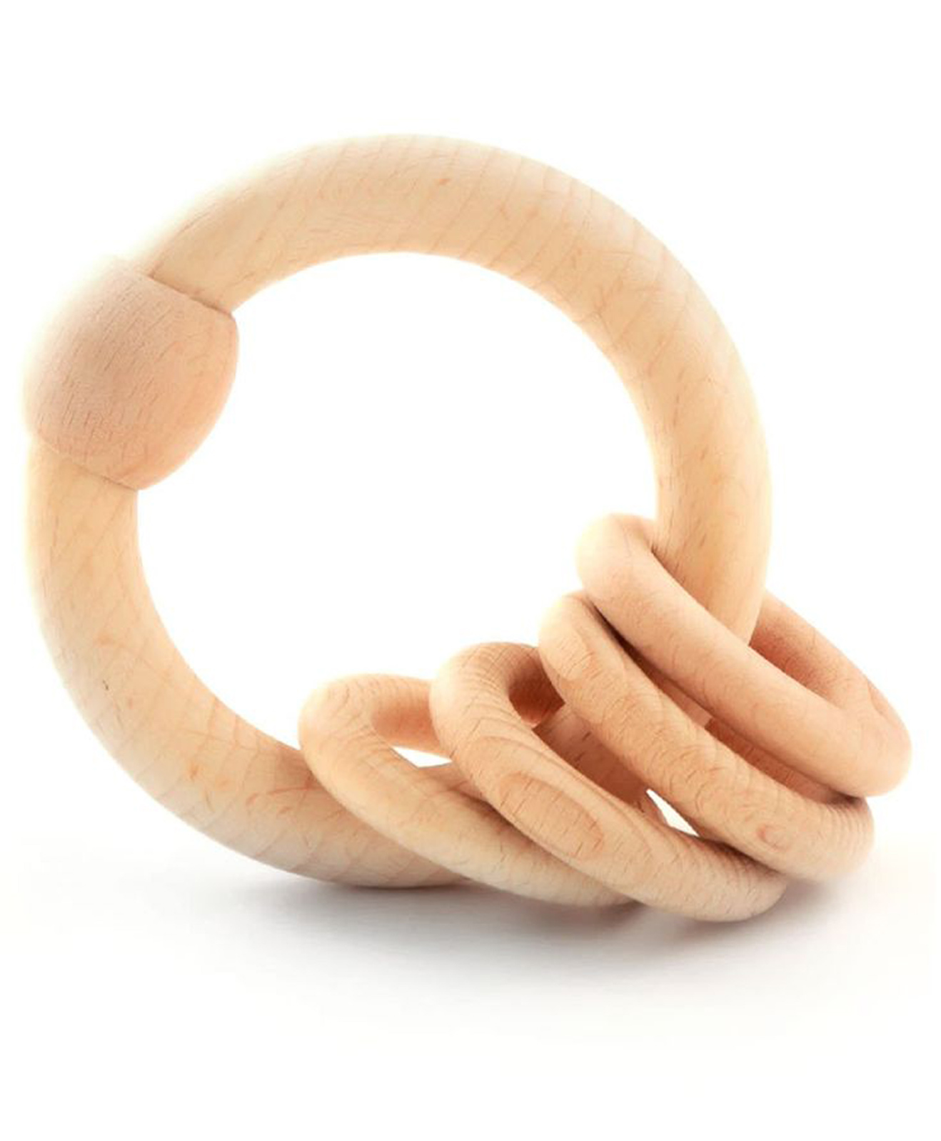 Ariro Beech Wood Circular Rattle - Brown-picture-18