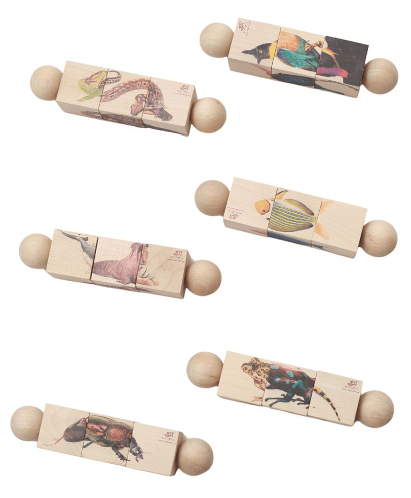Ariro Wooden Rotating Puzzle Multicolour - 6 Pieces-image-9