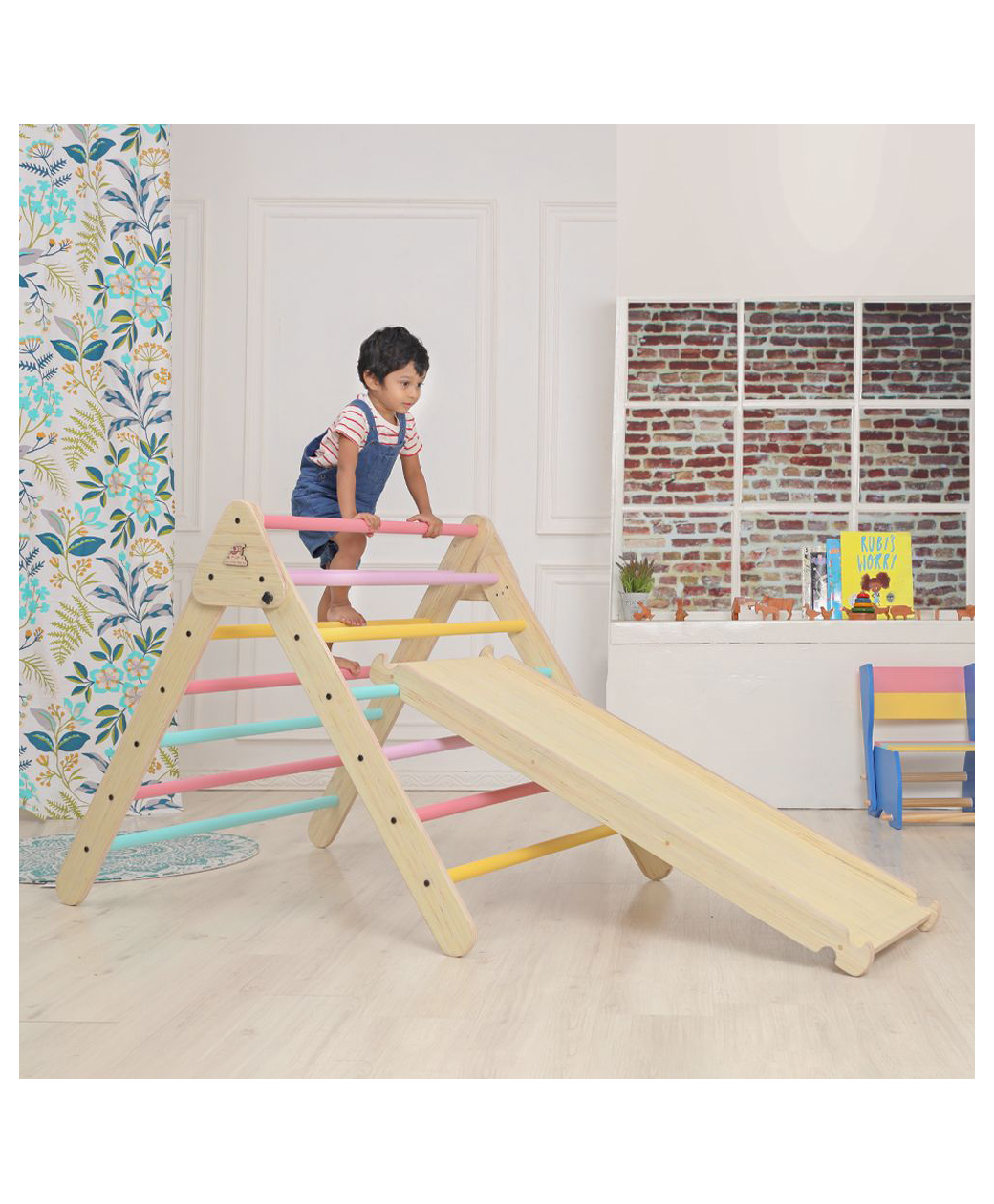 Ariro Steamed Beech Wood Pikler Triangle - Multicolor-image-28