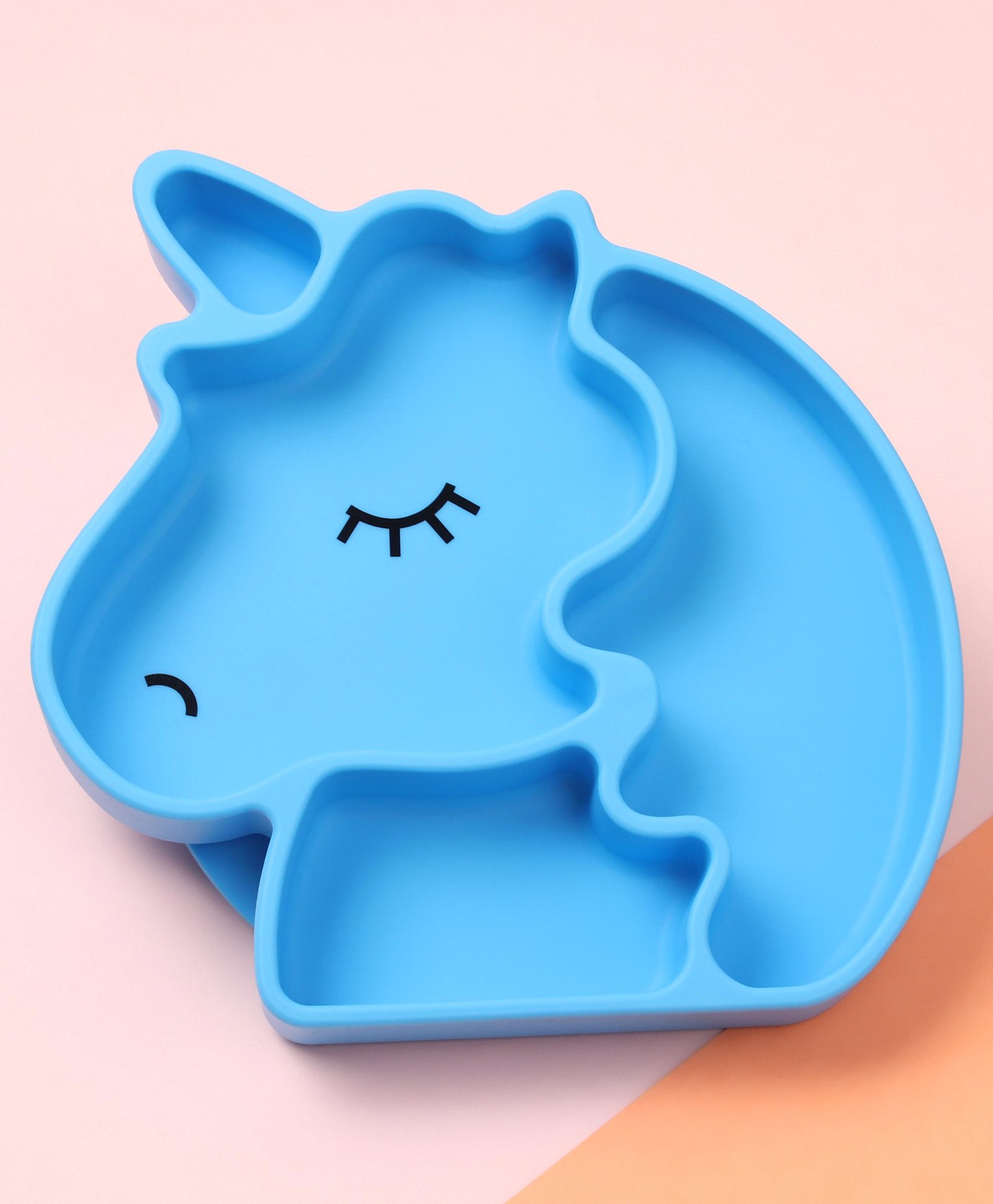 Silicone Four  Compartmented Unicorn Plate - Blue-image-39