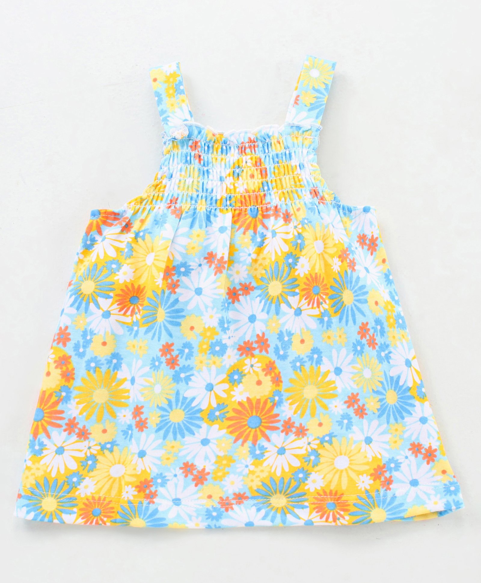Babyhug Singlet Top Floral Print - Blue-image-19