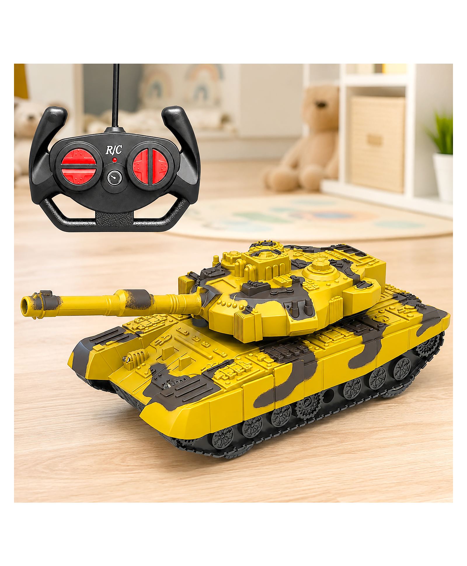 VGRASSP Remote Control Army Battle Tank With Light & Sound - Multicolour-picture-26