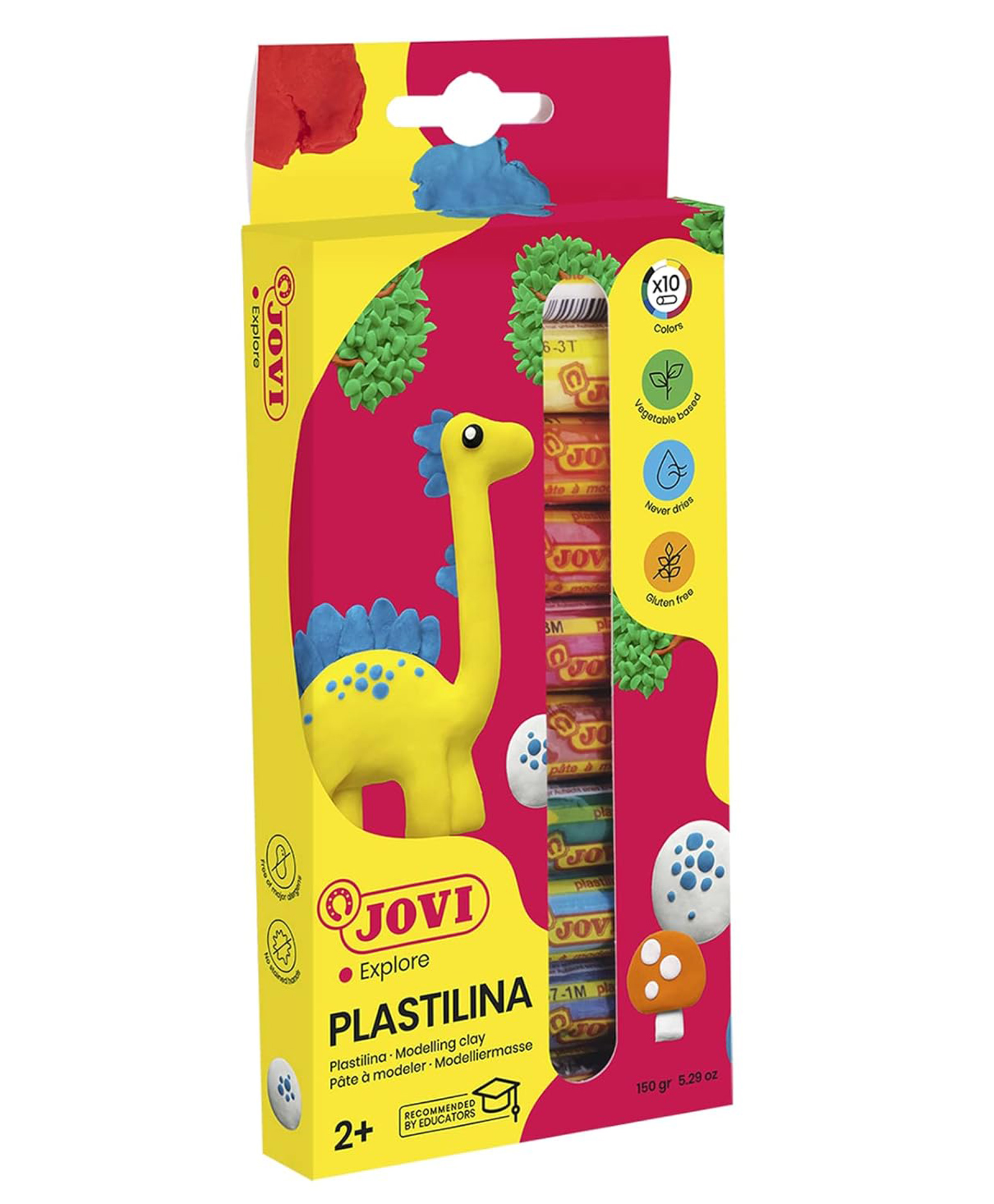 JOVI Plastilina Non Drying Modelling Clay Pack Of 10 Bars Multicolour - 15 gm each-picture-26