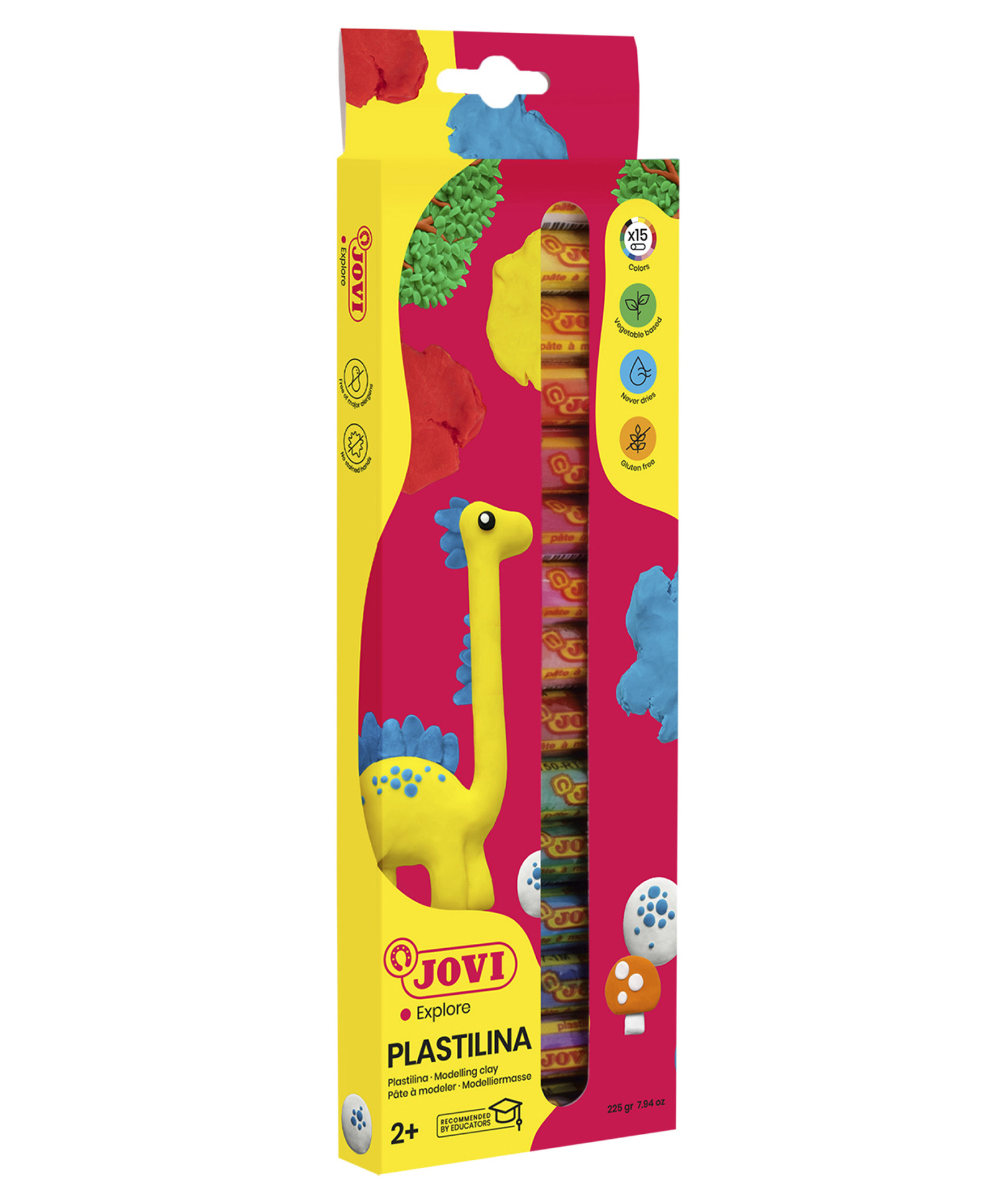 JOVI Plastilina Non Drying Modelling Clay Pack Of 15 Bars Multicolour - 15 gm each-picture-17