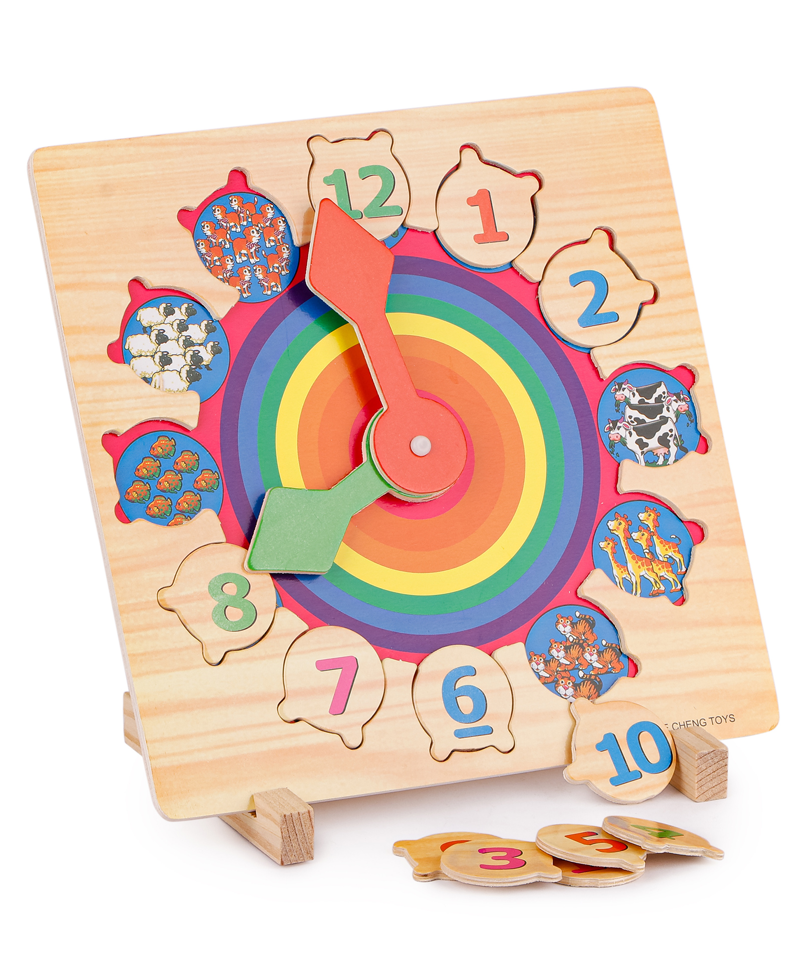 Fiddlerz Wooden Clock Toy - Multicolour-picture-15