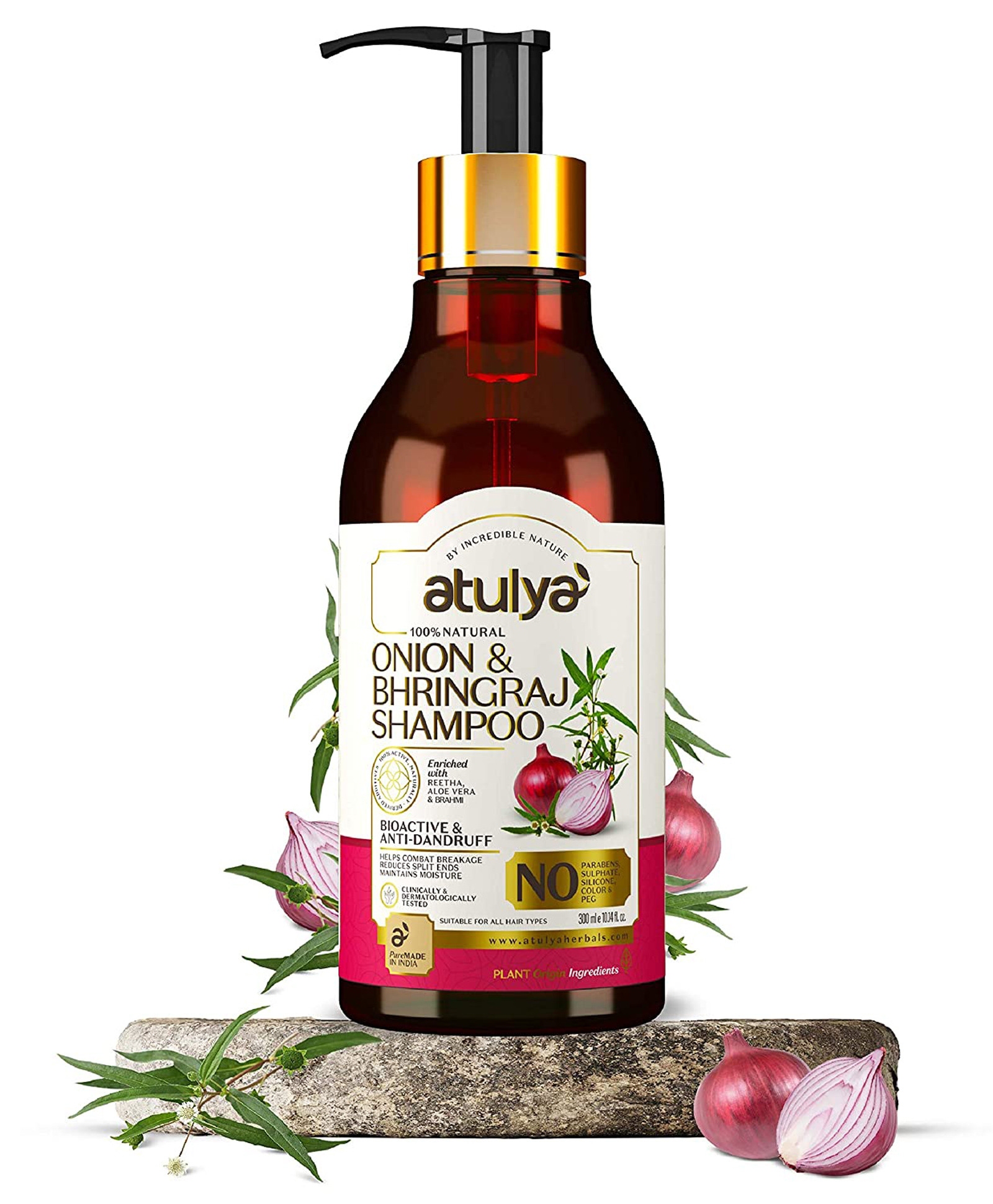 Atulya Onion Bhringraj Hair Shampoo - 300 ml Online in India, Buy at Best  Price from  - 10746879